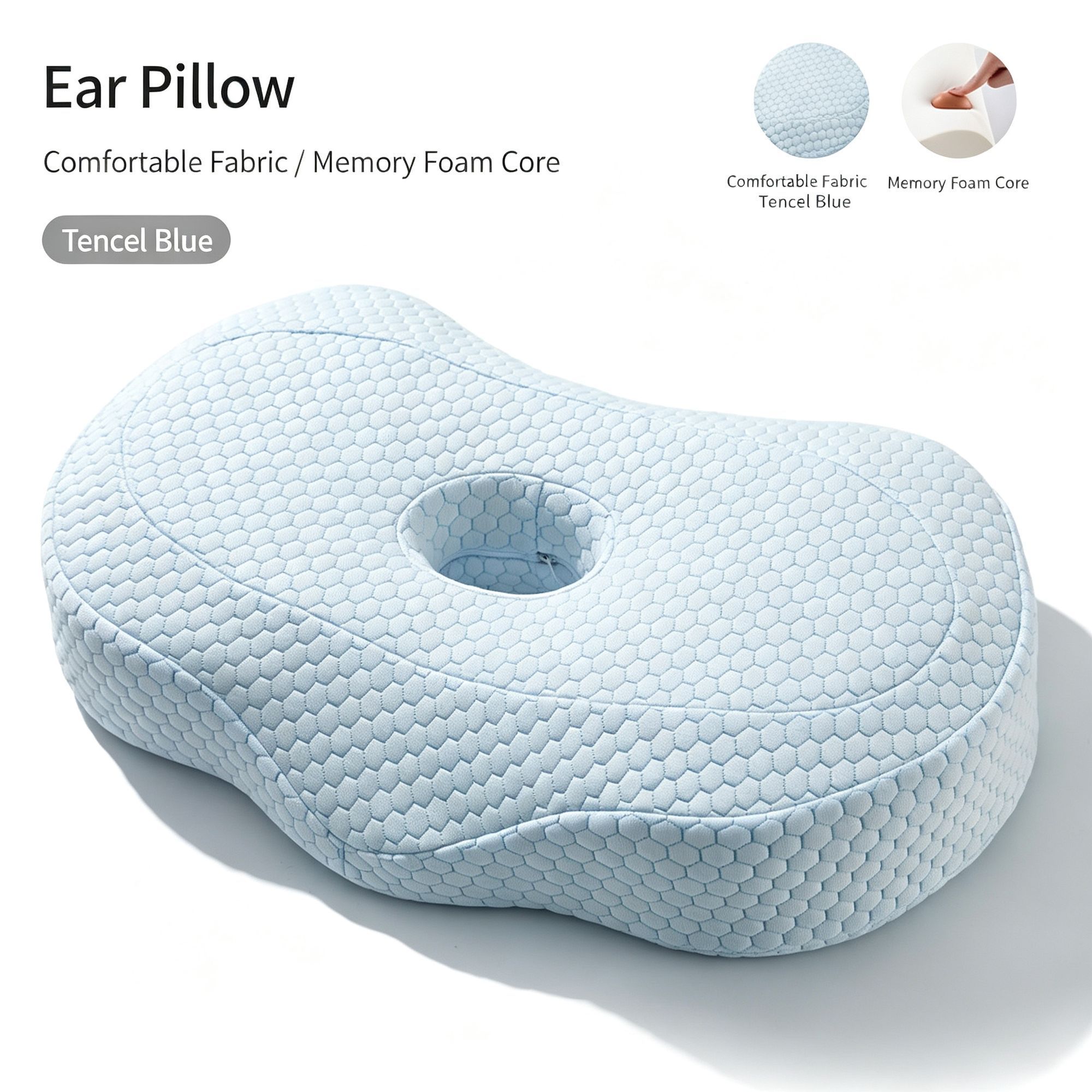 Breathable Tencel Cover Single Hole Memory Pillow — image 1