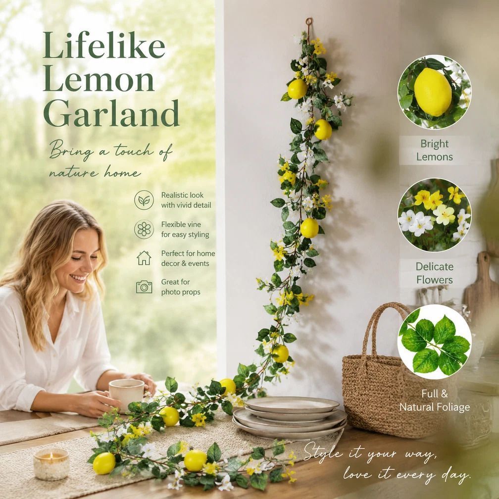 Fragrant Blossom Lemon Water Grass Vine Indoor Wall Hanging Garland — image 1