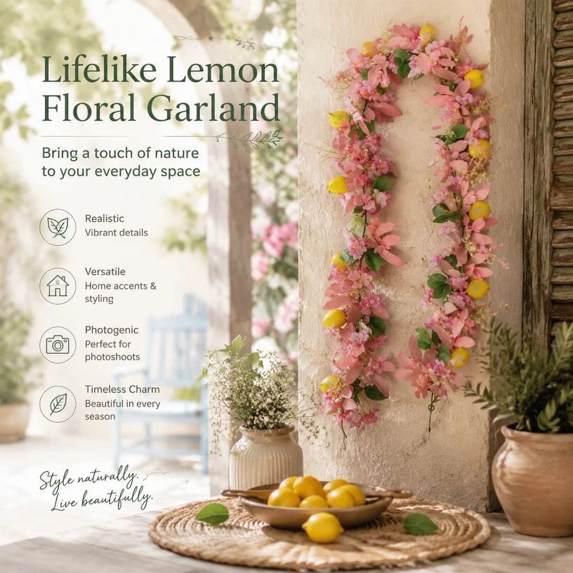 Spring Butterfly Style B Faux Lemon Garland Patio Door Styling — image 1
