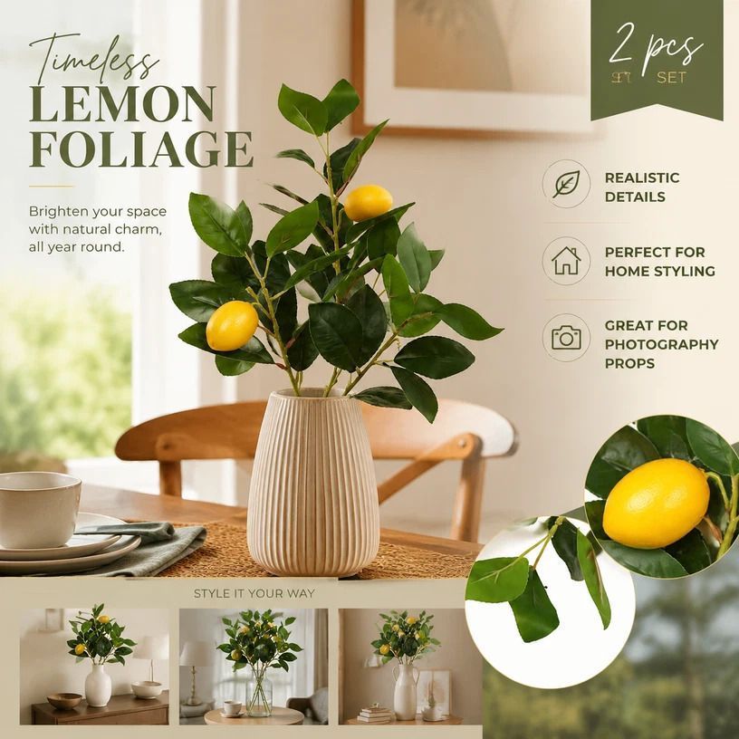 Style B Faux Lemon Garland Orchard Greenery Pack of 2 — image 1