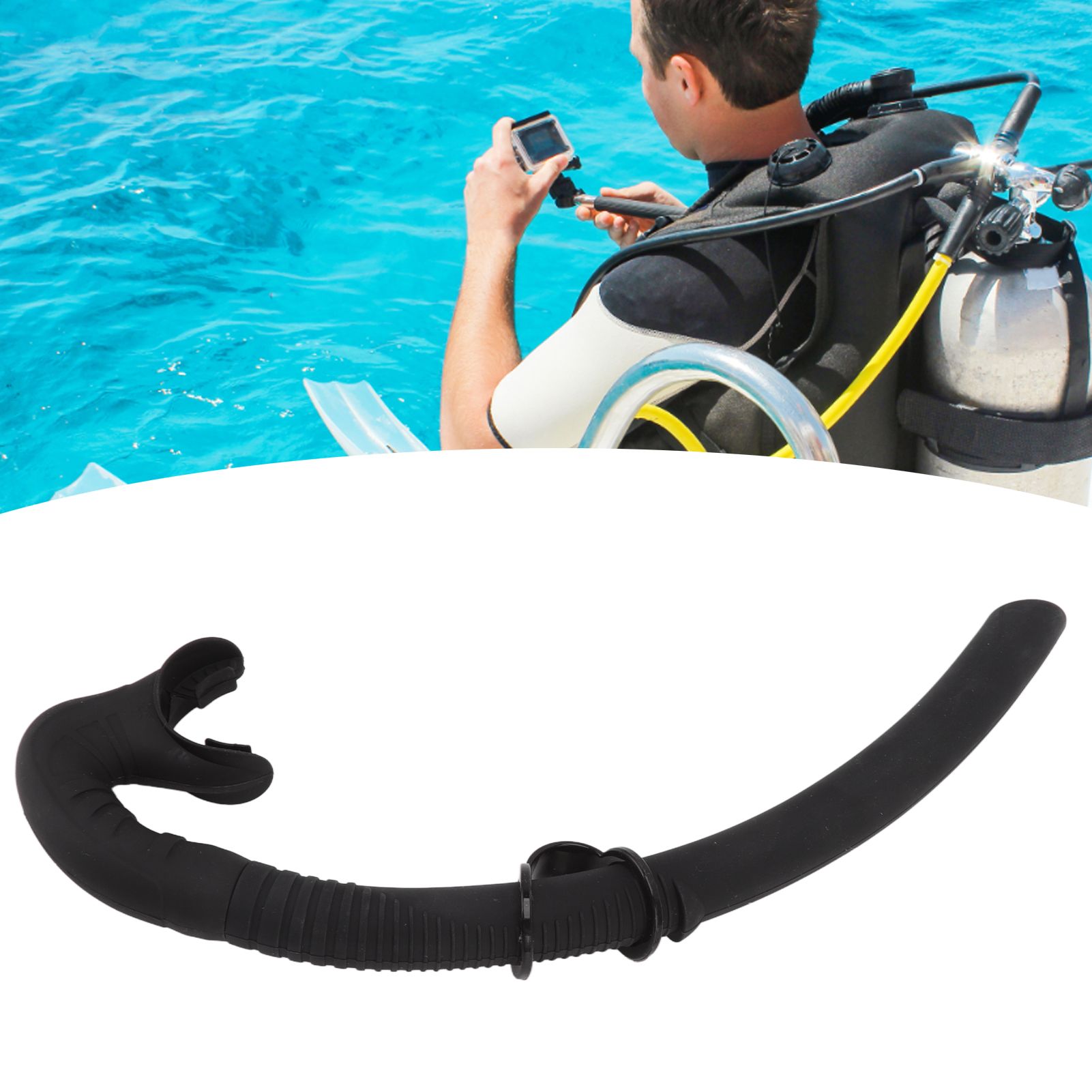 Diving Breathing Tube Foldable Soft Mouthpiece Silicone Freediving Snorkel for view 11