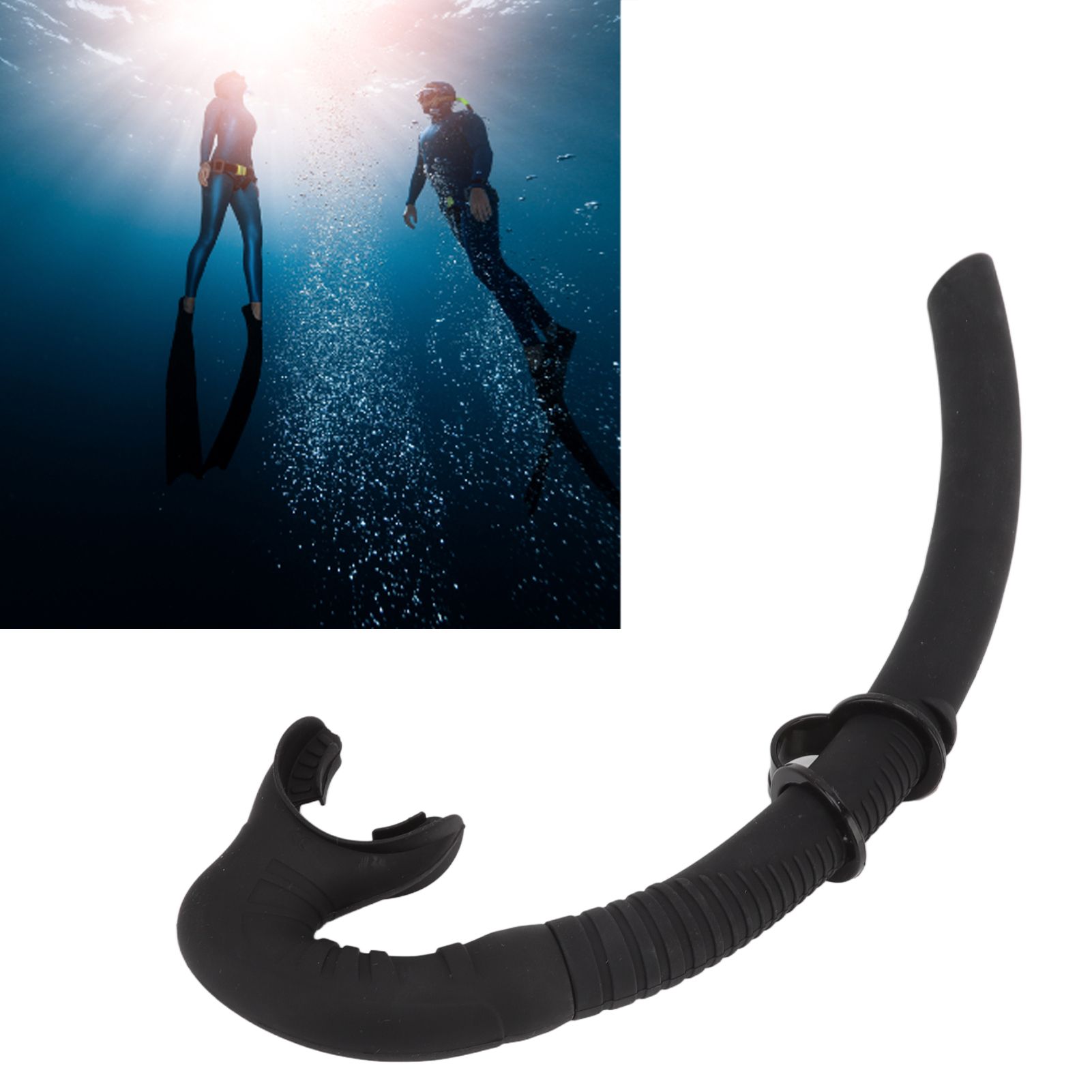 Diving Breathing Tube Foldable Soft Mouthpiece Silicone Freediving Snorkel for view 12