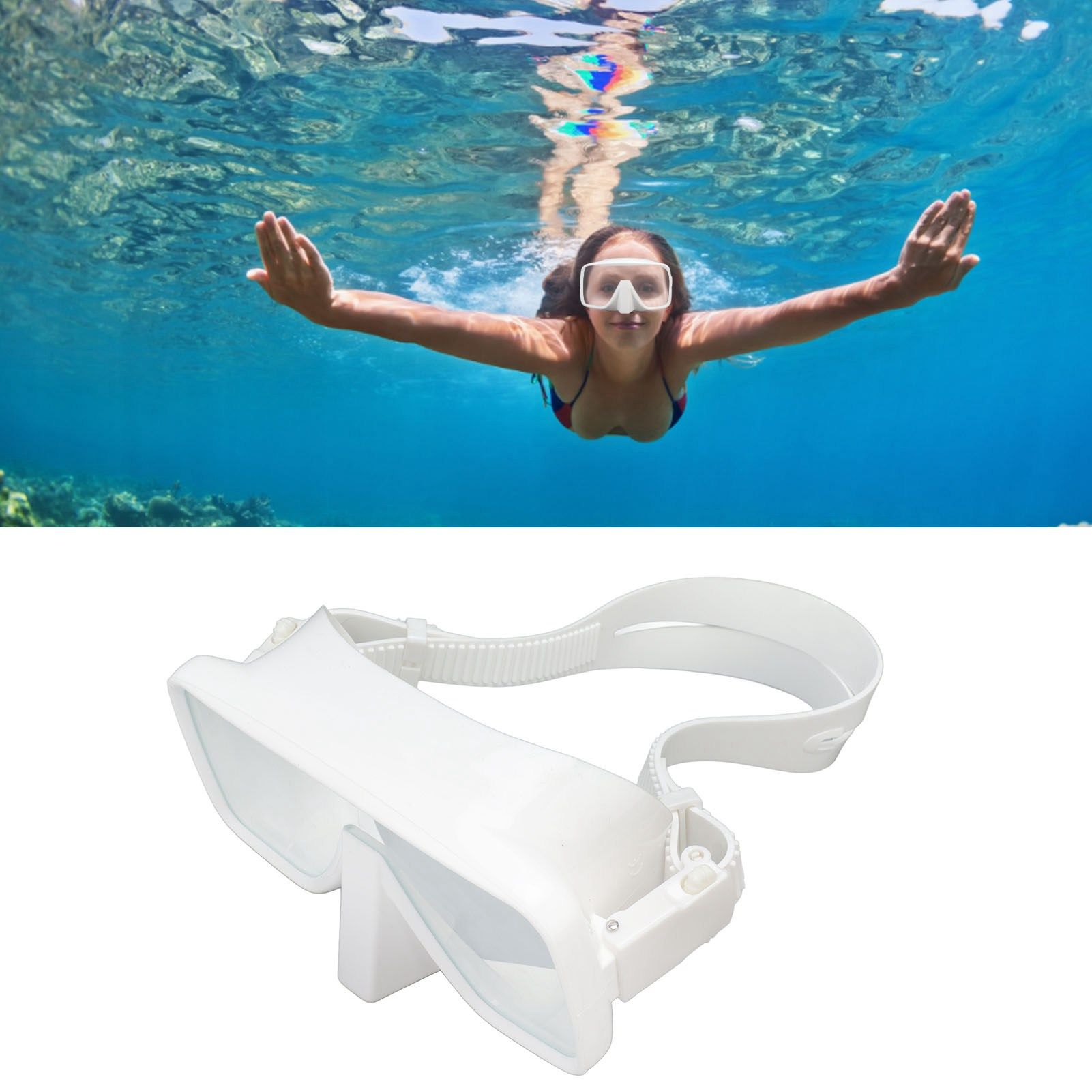 Swimming Goggles Tempered Glass Silica Gel Snorkeling Diving Face Guard for view 12