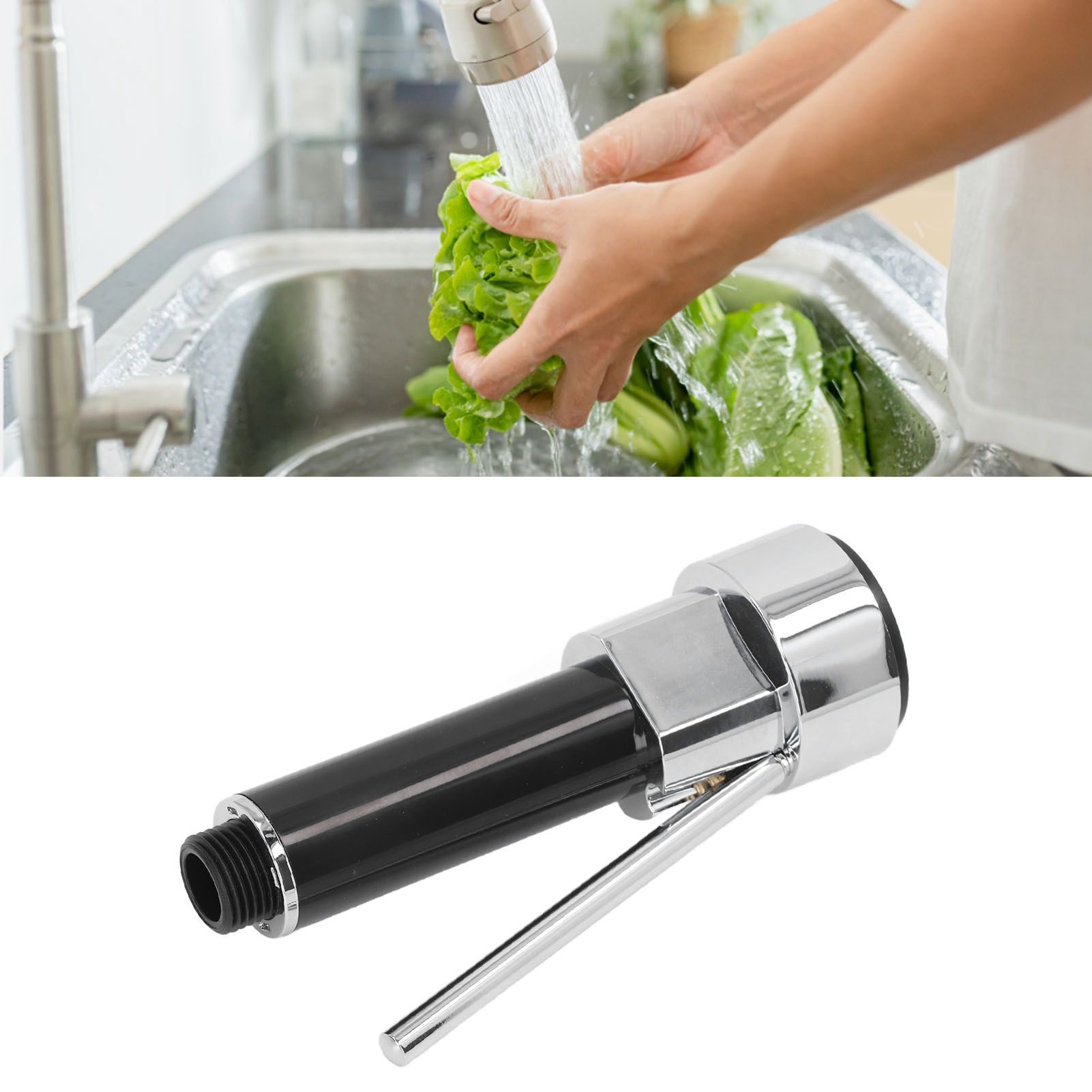 Universal 1/2inch Pull Down Kitchen Spray Head Electroplating ABS Kitchen Sink view 11