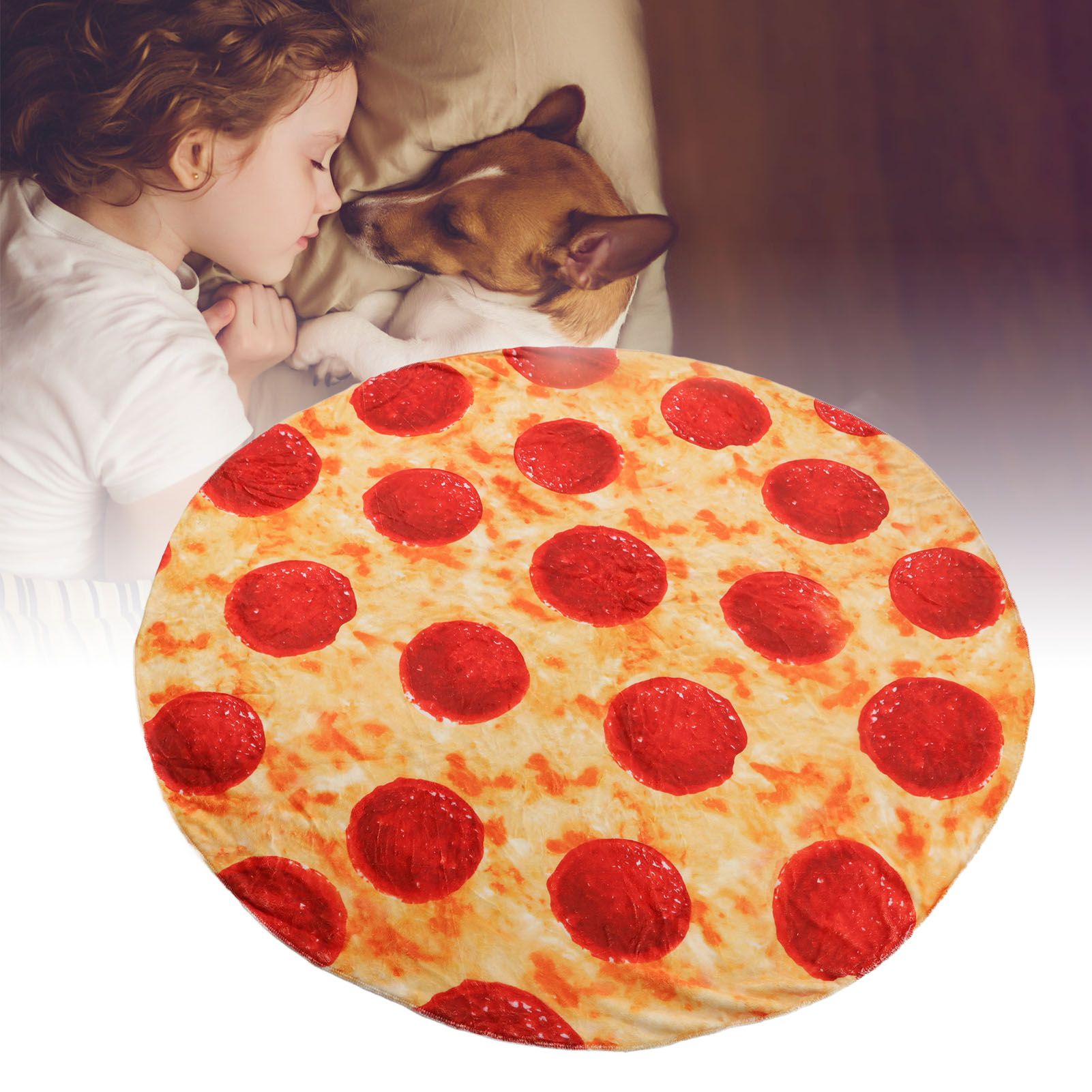 Pizza Blanket for Adults and Kids Soft Flannel Throw Blanket Comfortable Vivid view 11