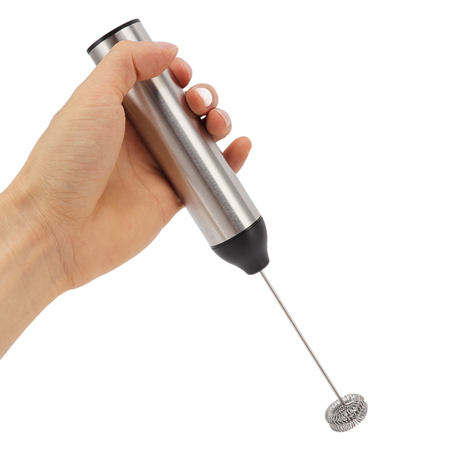 Handheld Milk Frother Lightweight Stainless Steel ABS Electric Whisk with 2 view 13