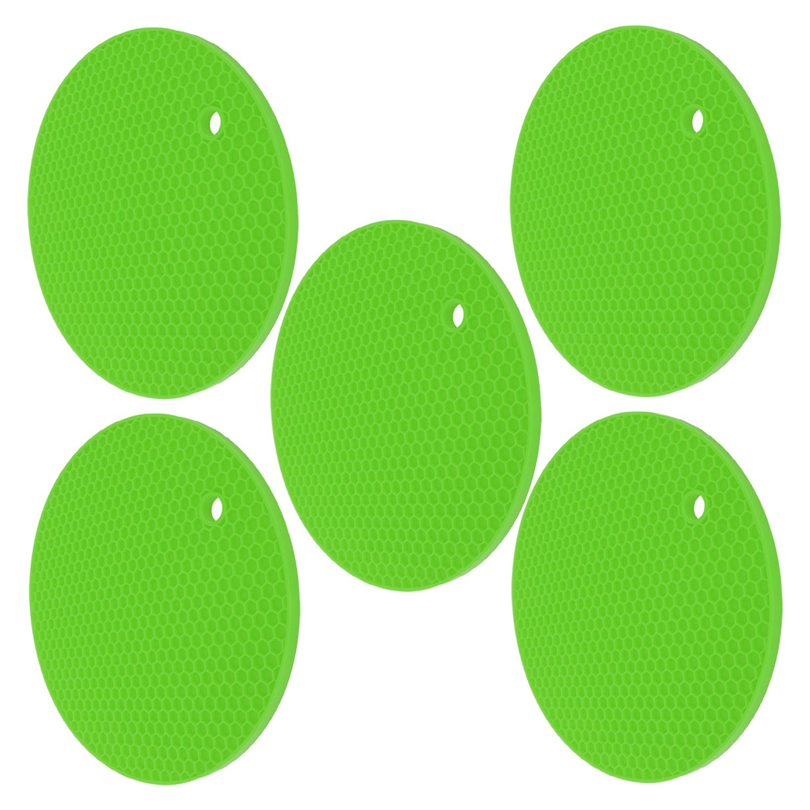 5PCS Silicone Trivet Mats Round Multipurpose Heat Resistant Non Slip Pads Pot view 9