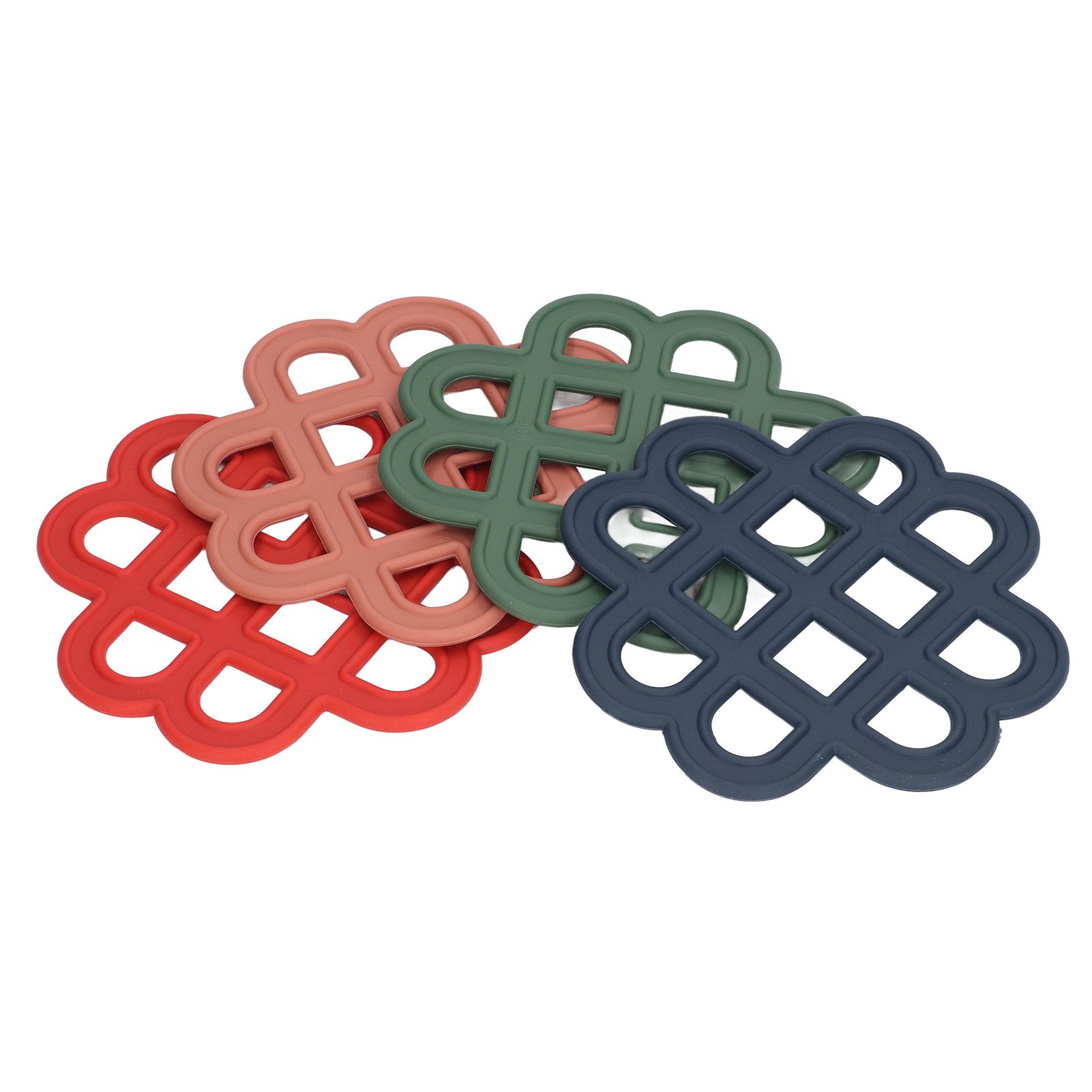 4Pcs Silicone Trivet Pad Hollow Heat Resistant Slip Resistant China Knotted view 8