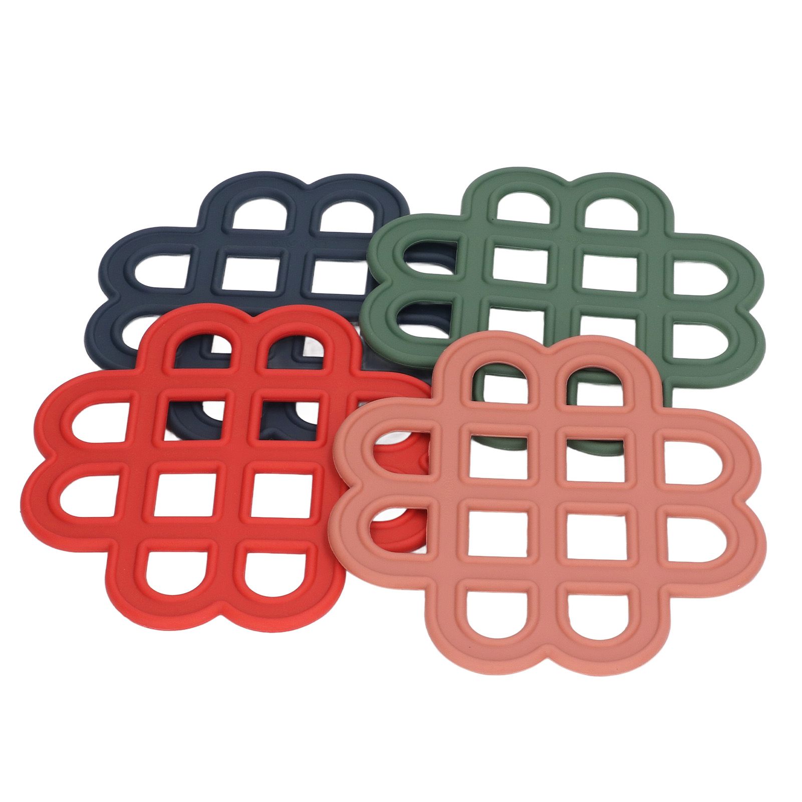 4Pcs Silicone Trivet Pad Hollow Heat Resistant Slip Resistant China Knotted view 9
