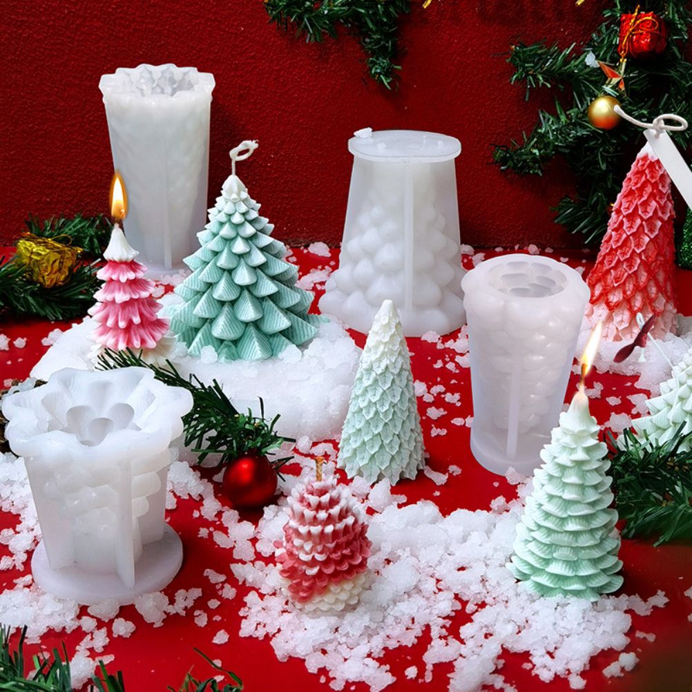 1 Pcs Christmas Tree DIY Silicone Candle Mold for Soap Cake Decorating view 6