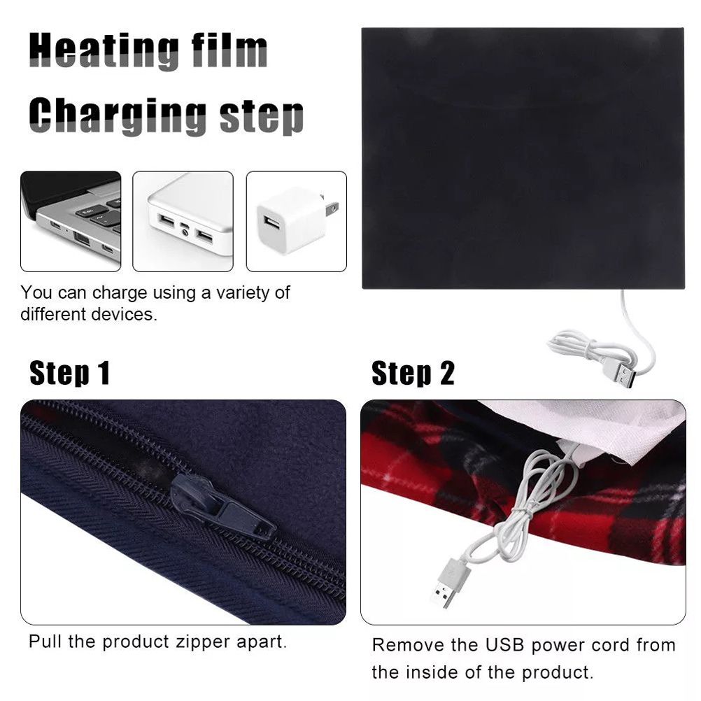 USB Electric Heated Blanket Car Office Warm Blanket Heater Winter Home Knee view 7