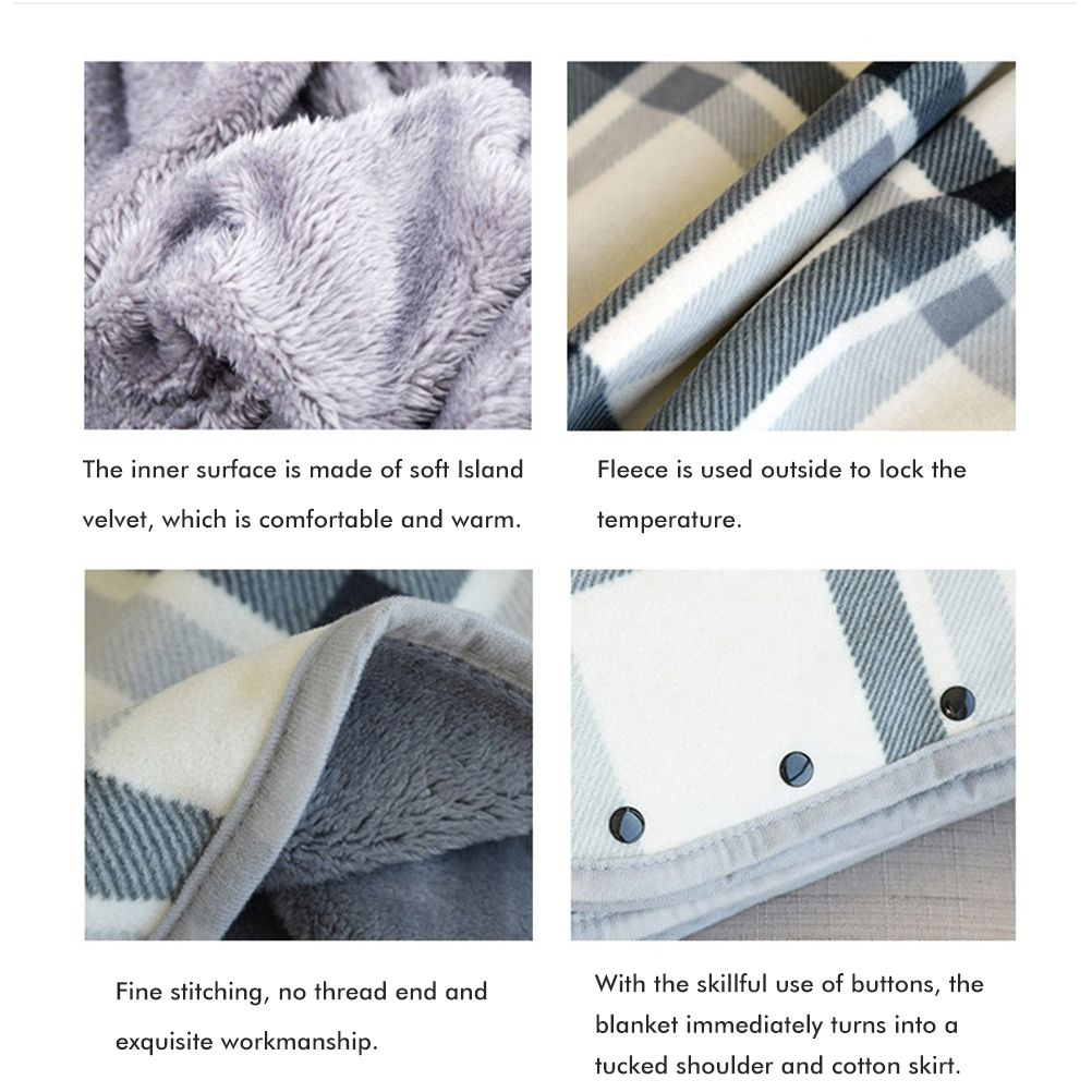Multifunctional Heated Blanket Heating Warm Scarf Flannel Heating Cape Plush view 3