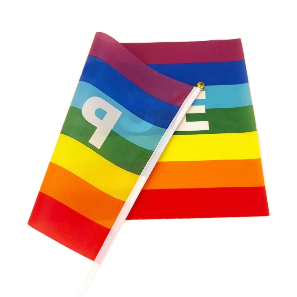 50/100Pcs Mini Peace Flag Rainbow Pacifist Flag Hand Held Polyester Peace Flag view 7