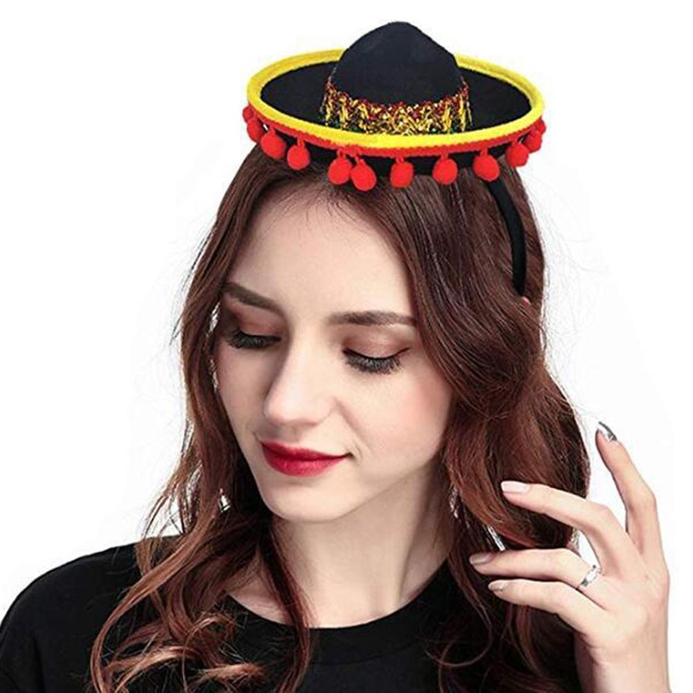 3 Pack Cinco De Mayo Fiesta Headbands Party Decorations Non Woven and Straw view 4