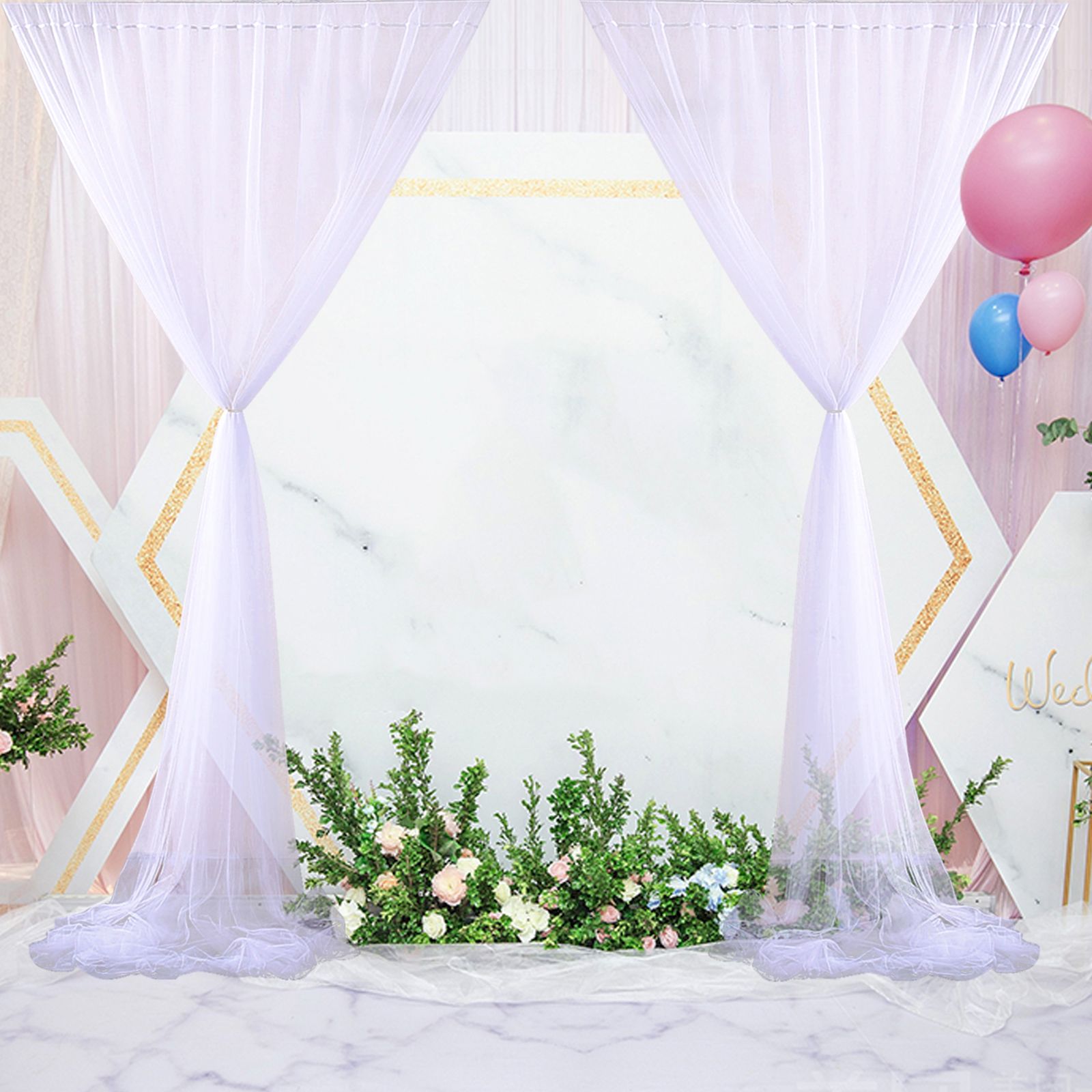 Wedding Party Window Screen Decoration Bedroom Outdoor Semi Transparent Mesh view 12