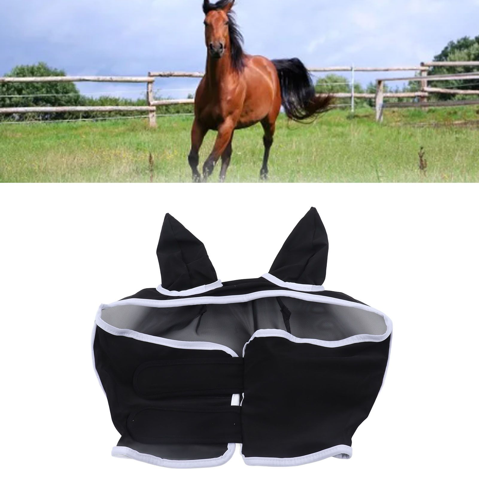 Horse Fly Mask Breathable Comfortable Soft Fine Mesh Design Horse Face Mask view 11