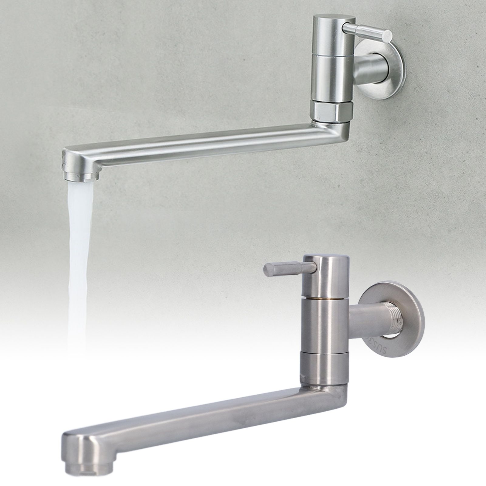 G1/2 Lengthen Water Faucet 304 Stainless Steel Single Cold Water Tap for view 11