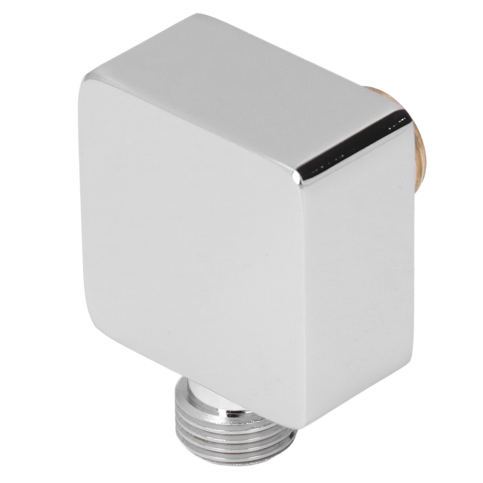 Quadrate Shower Elbow Chrome Finish Wall Mounted G1/2 Full Copper Male Female view 2
