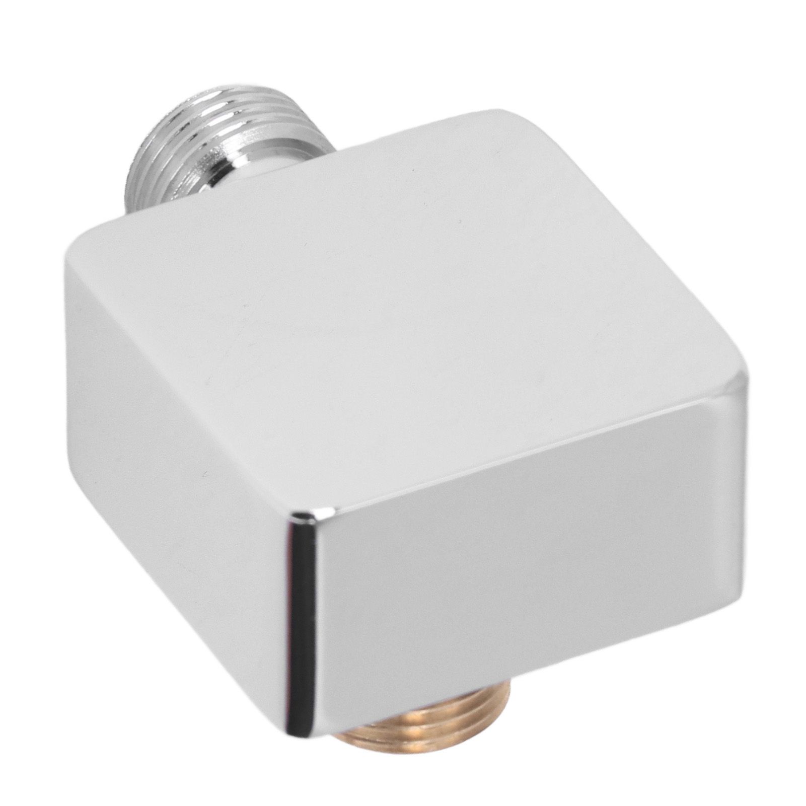 Quadrate Shower Elbow Chrome Finish Wall Mounted G1/2 Full Copper Male Female view 3