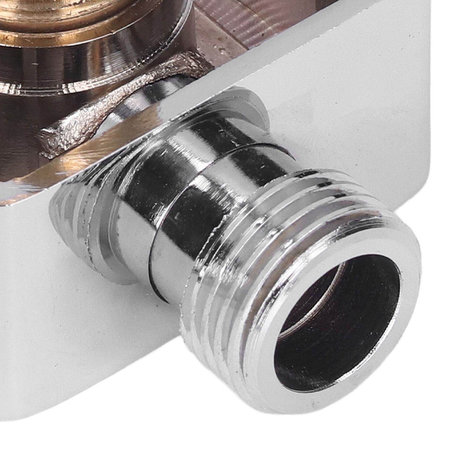Quadrate Shower Elbow Chrome Finish Wall Mounted G1/2 Full Copper Male Female view 14
