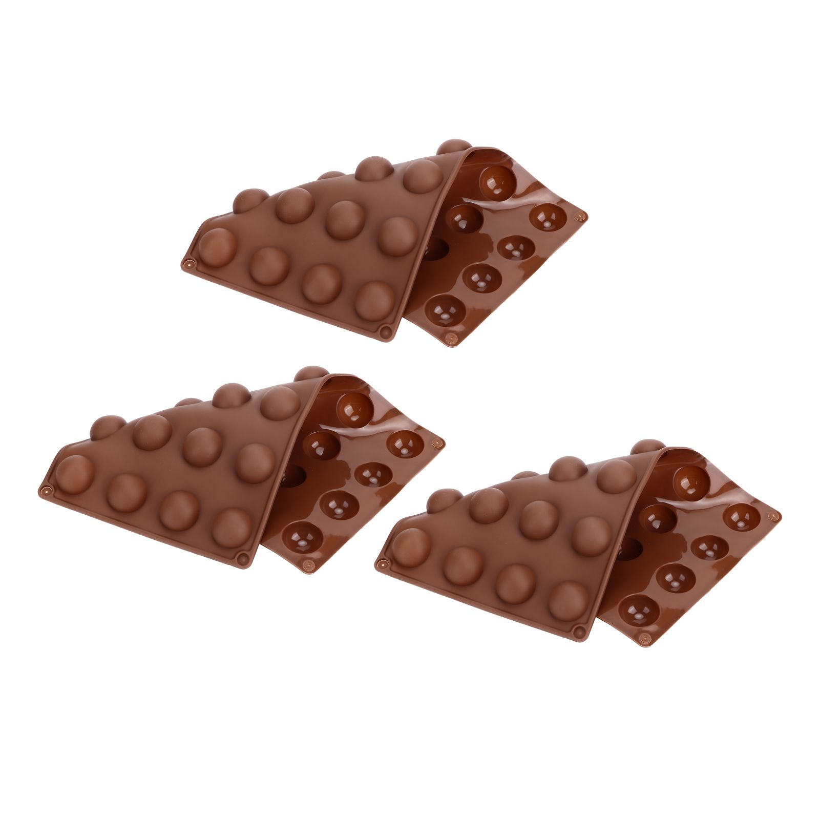 3pcs Silicone Mould 24‑Hole Soft Semi Sphere Baking Mold for Chocolate Jelly view 5