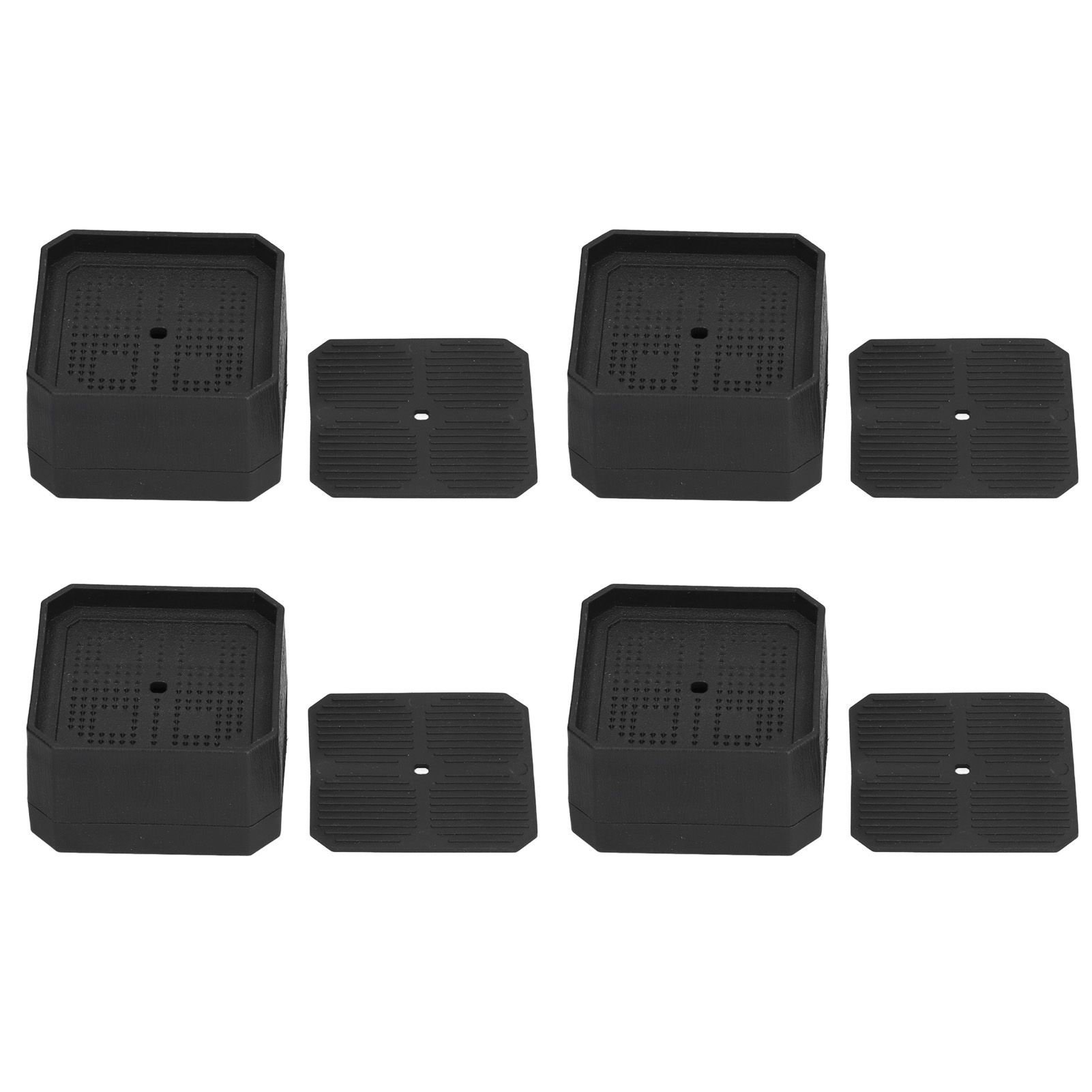 4Set Square Furniture Leg Pad Rubber Non Slip Table Chair Refrigerator Feet view 4