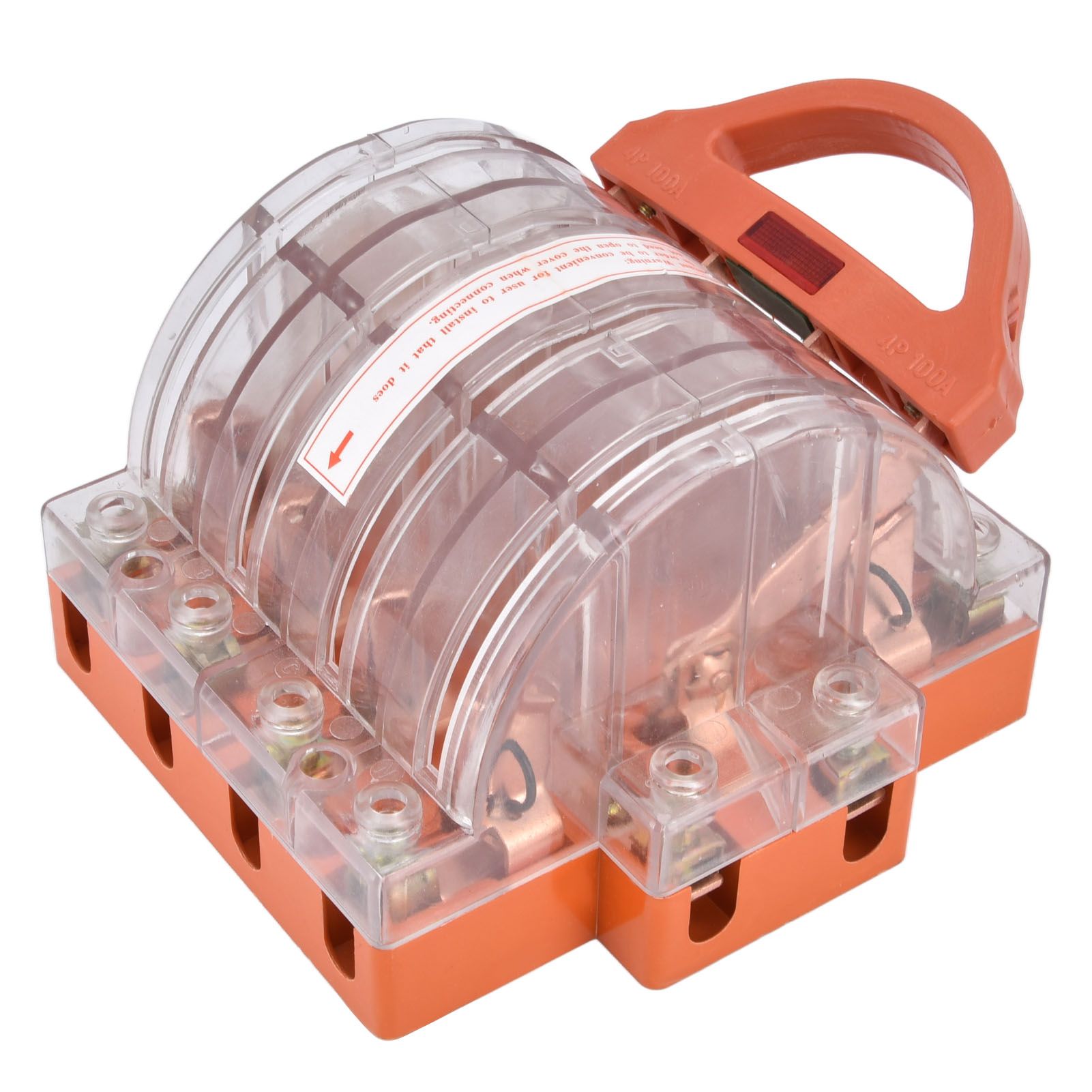 Knife Safety Switch AC380V 100A 4 Pole Double Throw Transparent Shell LED view 3