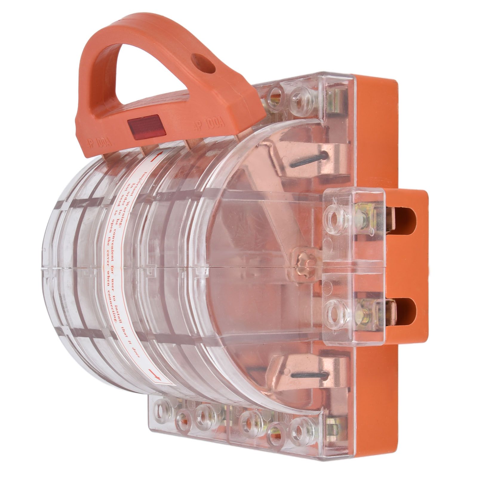 Knife Safety Switch AC380V 100A 4 Pole Double Throw Transparent Shell LED view 9