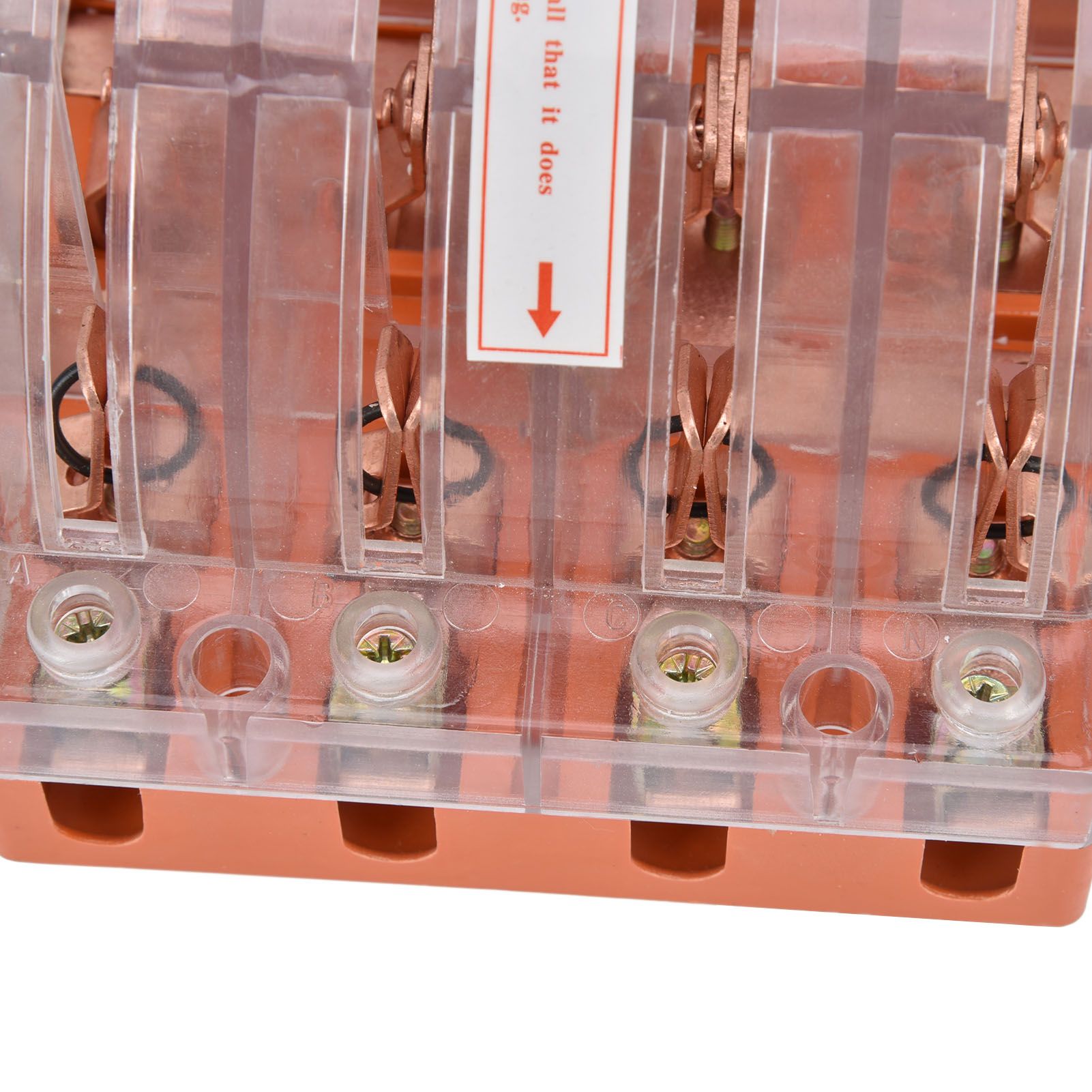 Knife Safety Switch AC380V 100A 4 Pole Double Throw Transparent Shell LED view 14