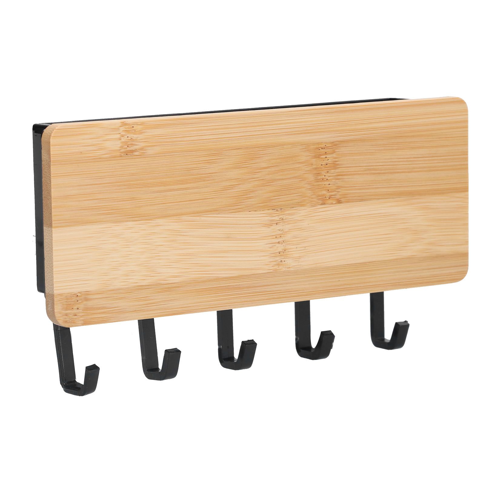 Wall Mounted Key Holder Bamboo Modern Anti Slip Key Hanger for Home Office view 10