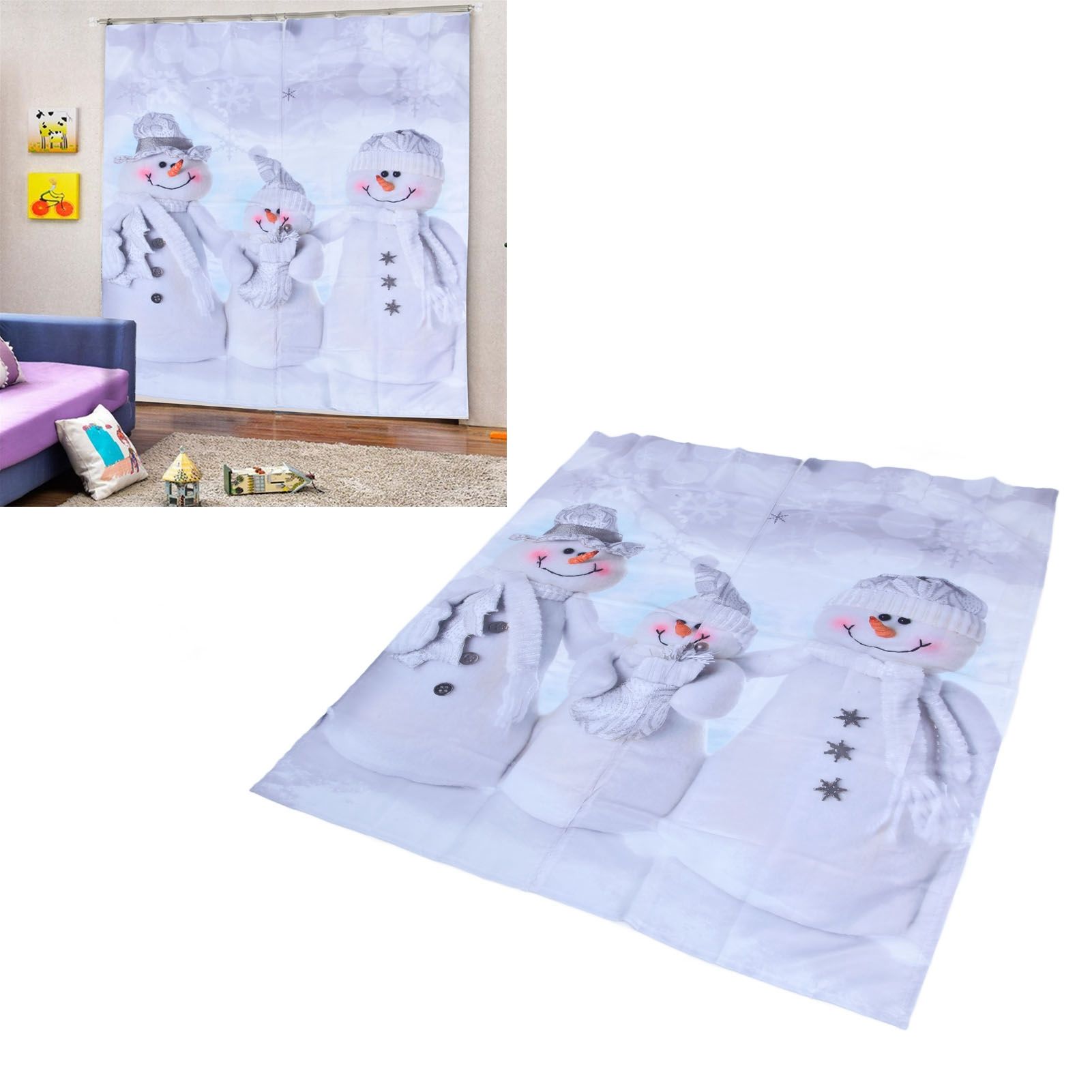 Christmas Curtain Personalized 3D Digital Printing Window Drapes Shower view 11