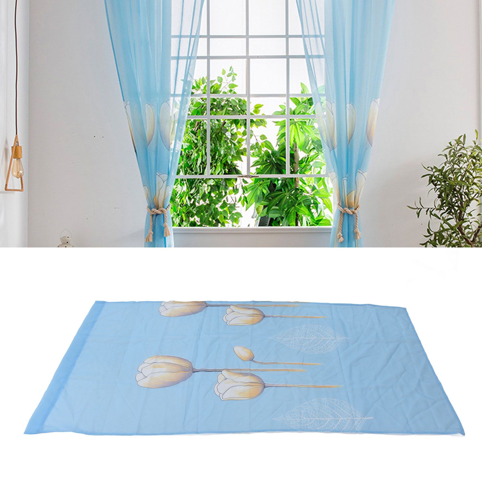 Sheer Curtains INS Style Flower Decoration Filter Light Flowers Sheer Curtains view 11