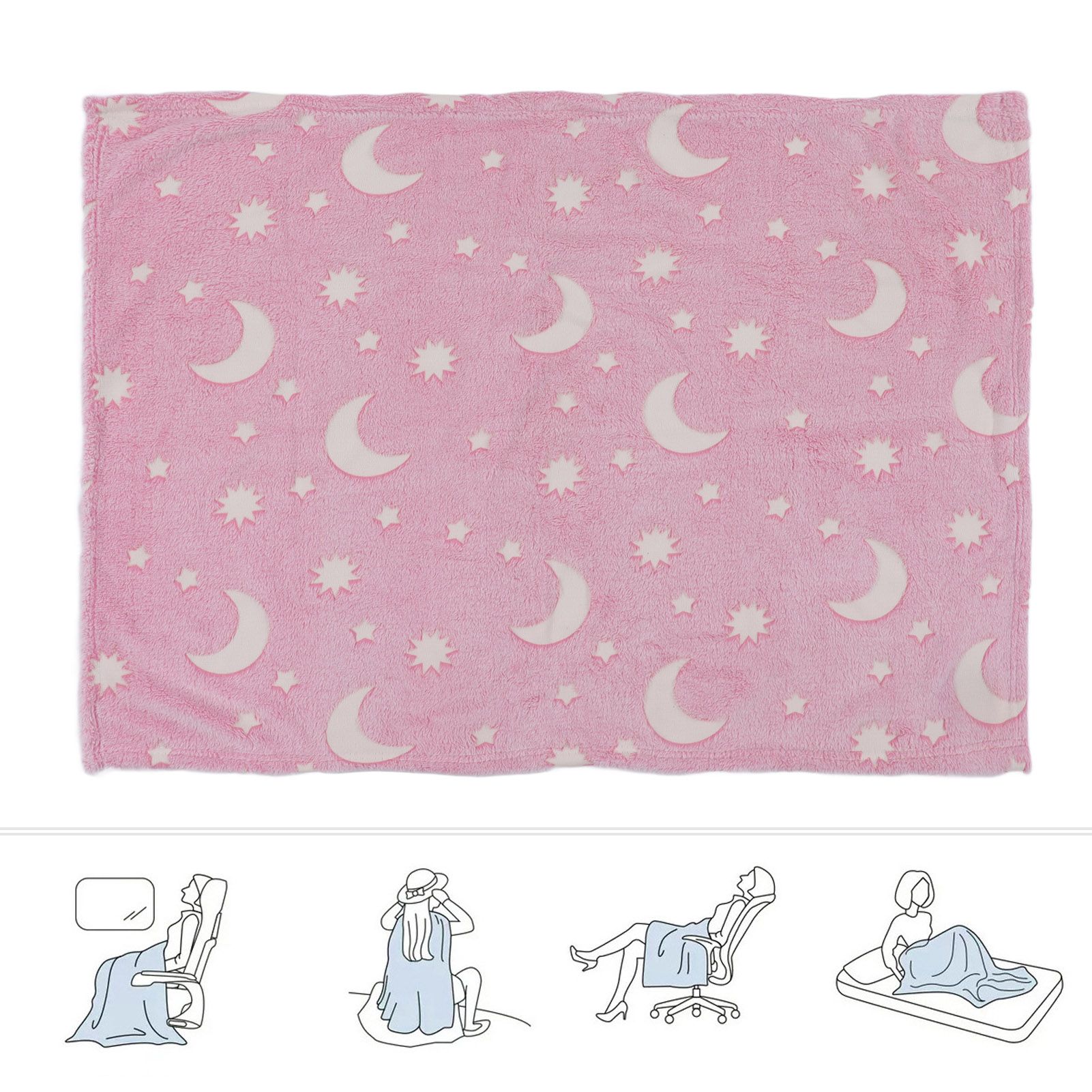 1.52x1M Luminous Blanket Double Sided Polyester Glowing Blanket Bedroom Air view 12