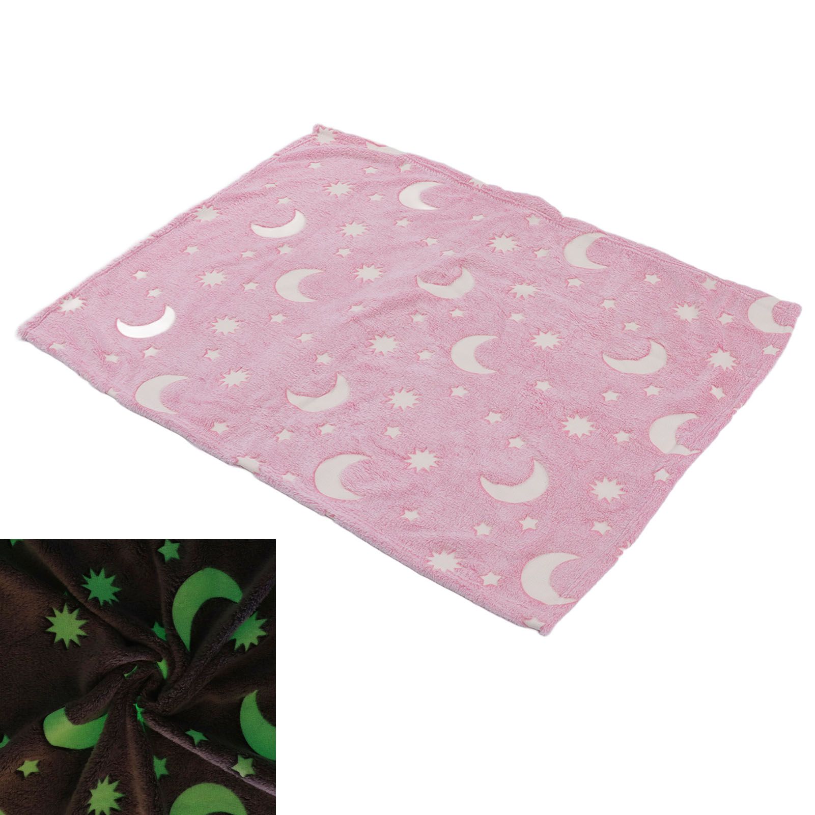 1.5x2m Luminous Blanket Double Side Flannel Star Moon Design Soft Glow in The view 9