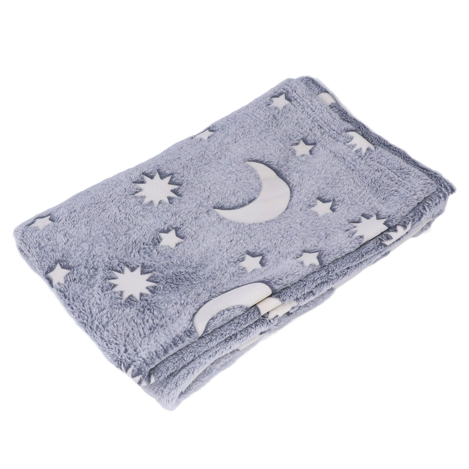 1.5x2m Luminous Blanket Double Side Flannel Star Moon Design Soft Glow in The view 3