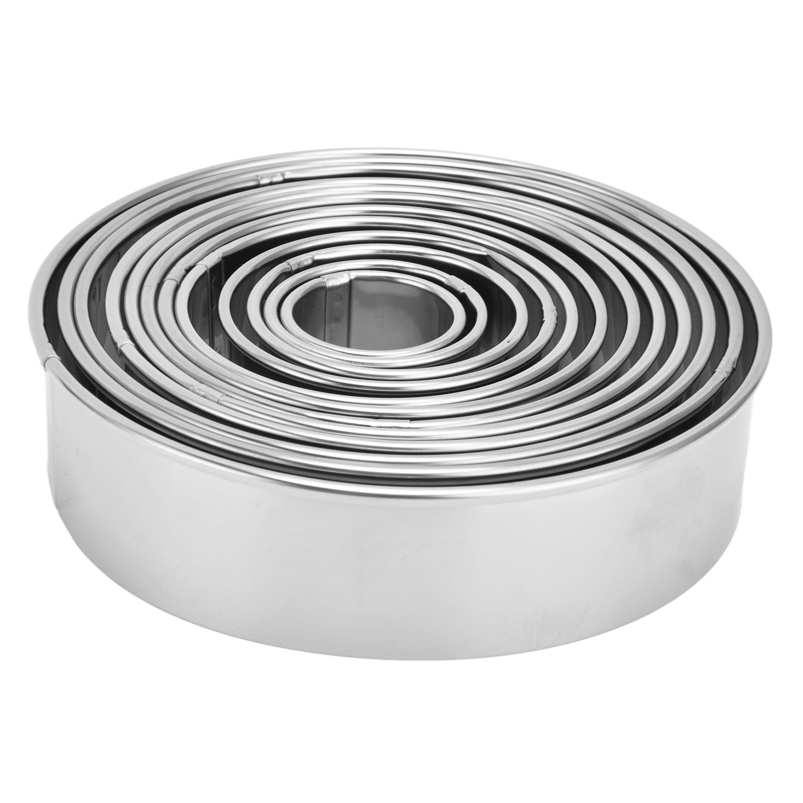 12pcs Portable Round Cookie Molds Mousse Cake Ring Mould Stainless Steel view 6