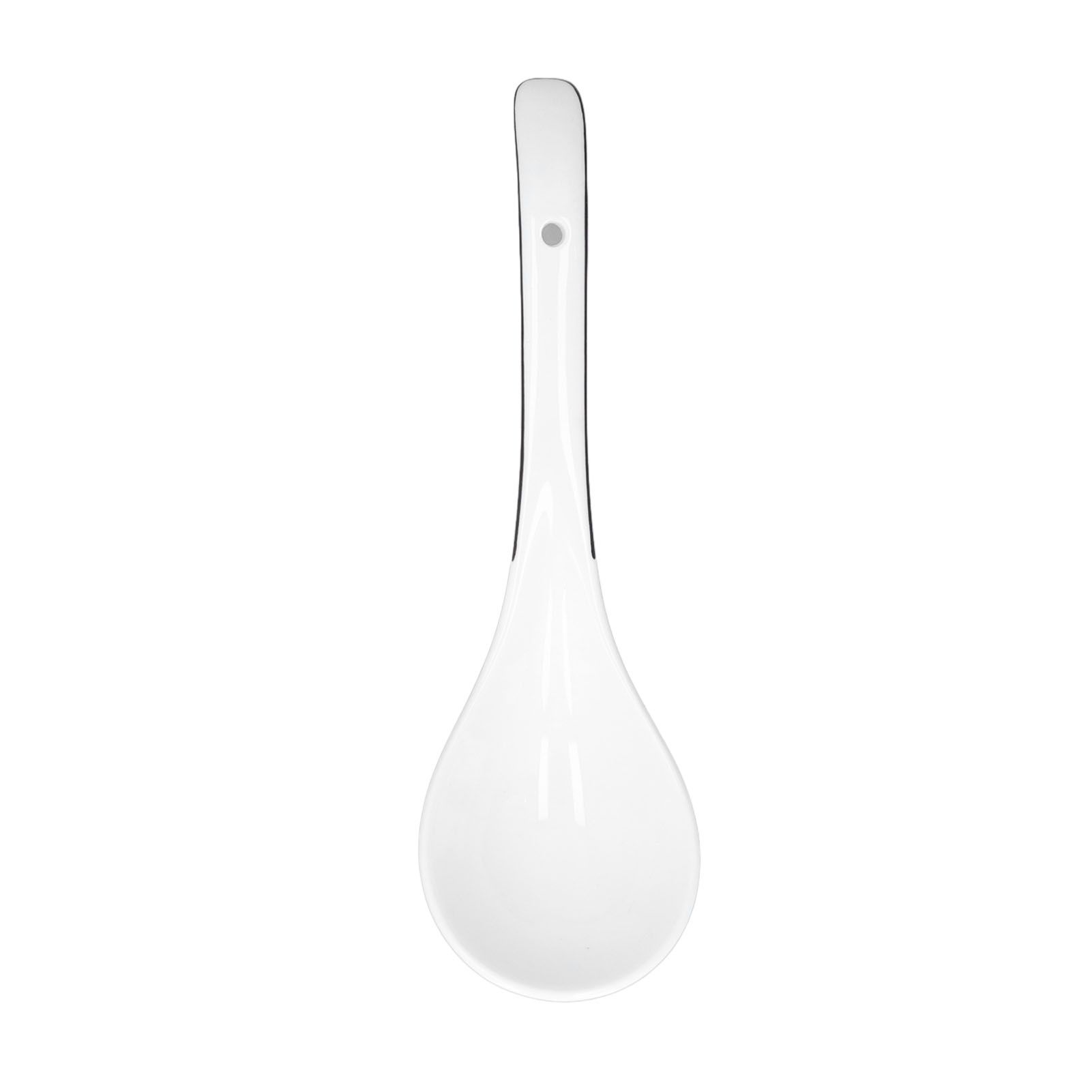 Large Porcelain Spoon White Multipurpose Long Handle Ceramic Porridge Spoon view 8