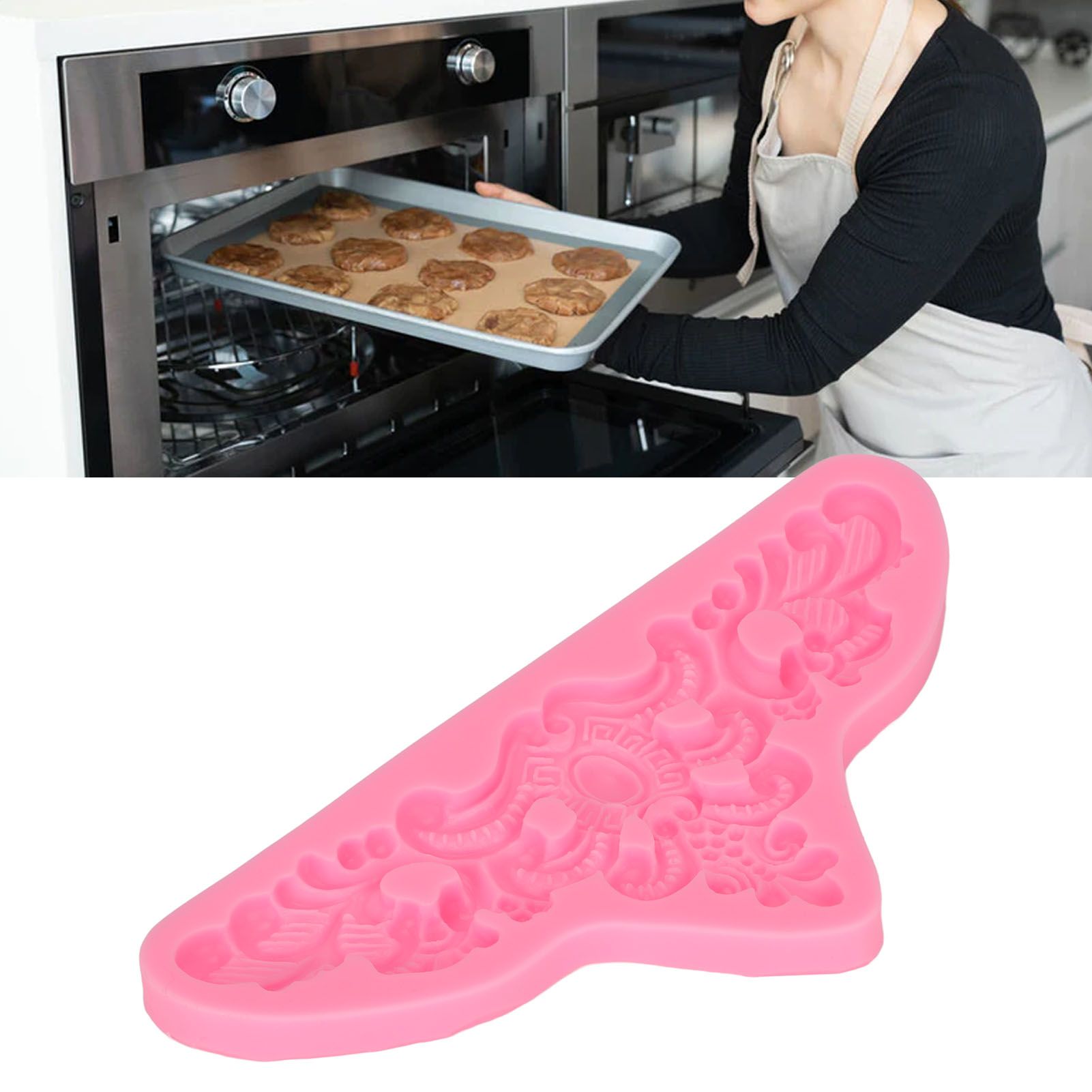 Embossed Pattern Silicone Molds Easy Demoulding Heat Resistant Flexible view 12