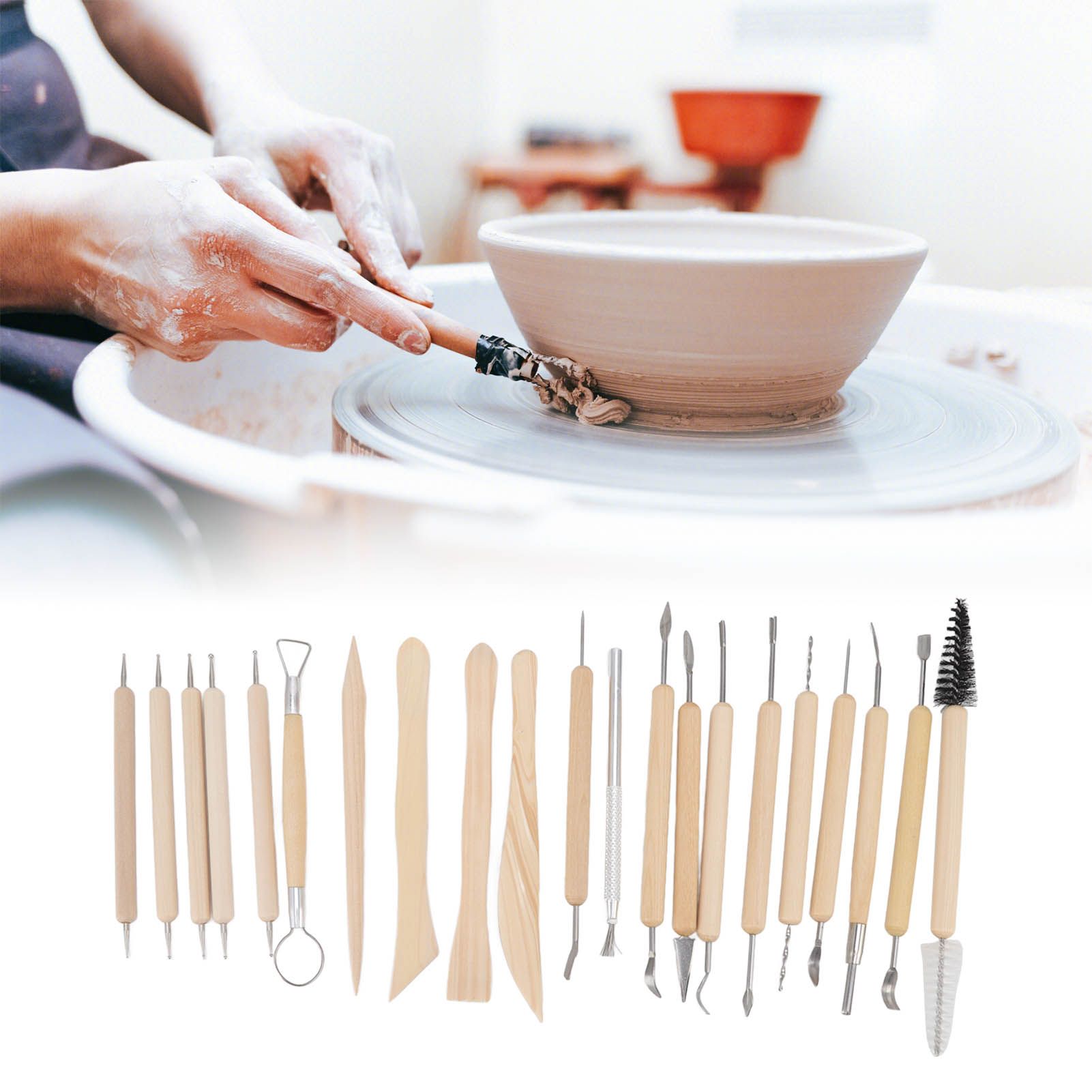 21pcs Polymer Clay Tools Polymer Clay Sculpting Tools with Storage Bag for view 12