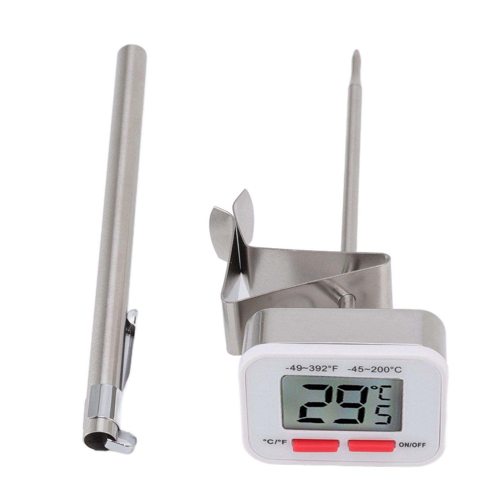 Food Thermometer Regulable Clip Large Display Screen Detachable Stainless view 2