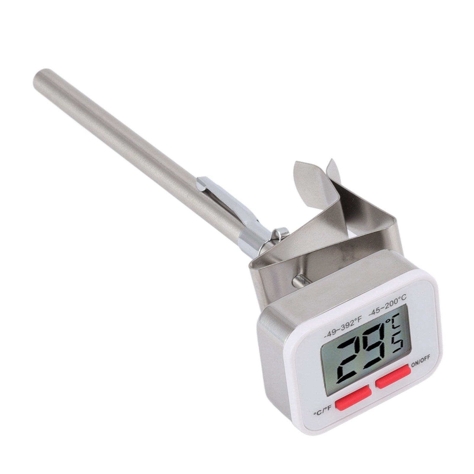 Food Thermometer Regulable Clip Large Display Screen Detachable Stainless view 3