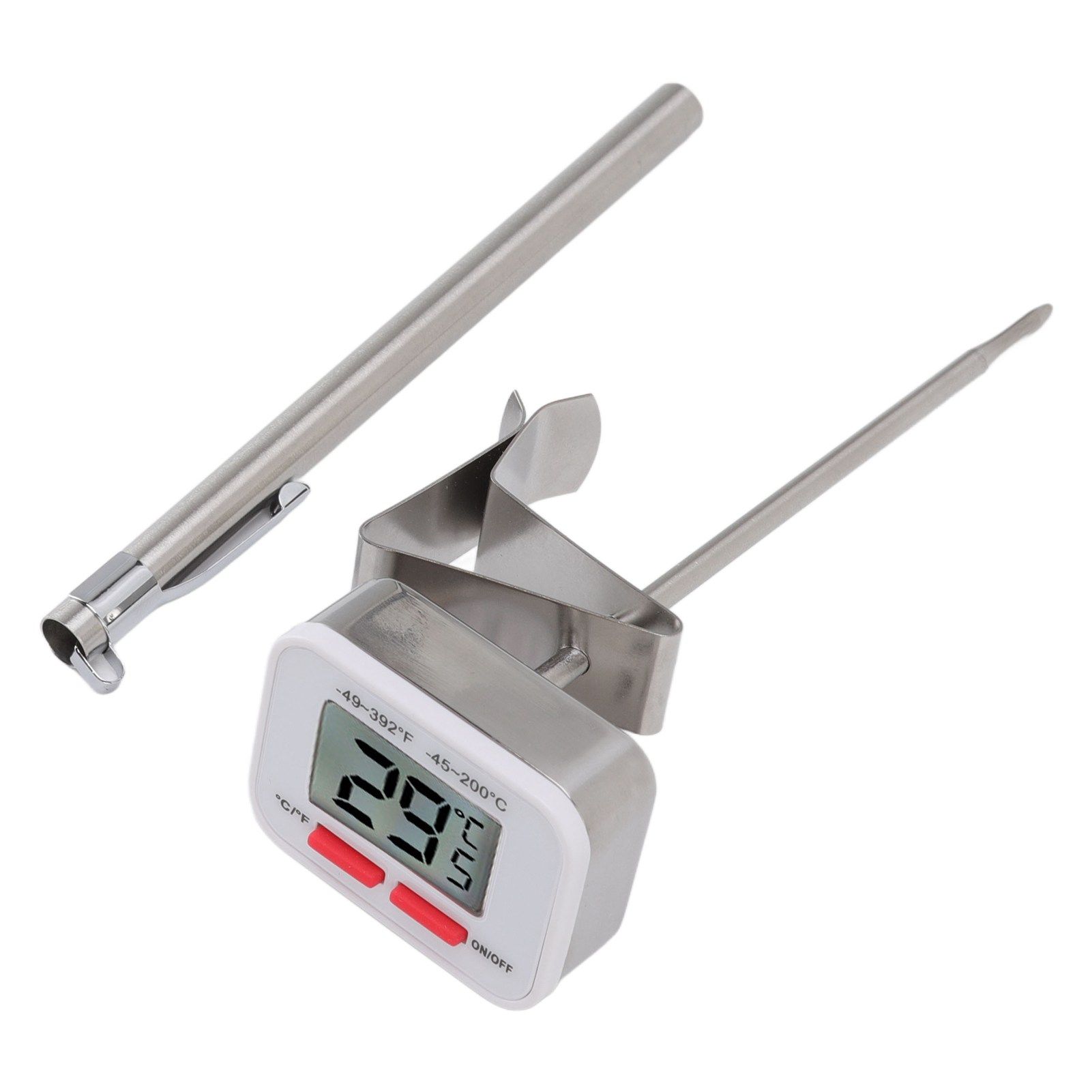 Food Thermometer Regulable Clip Large Display Screen Detachable Stainless view 4