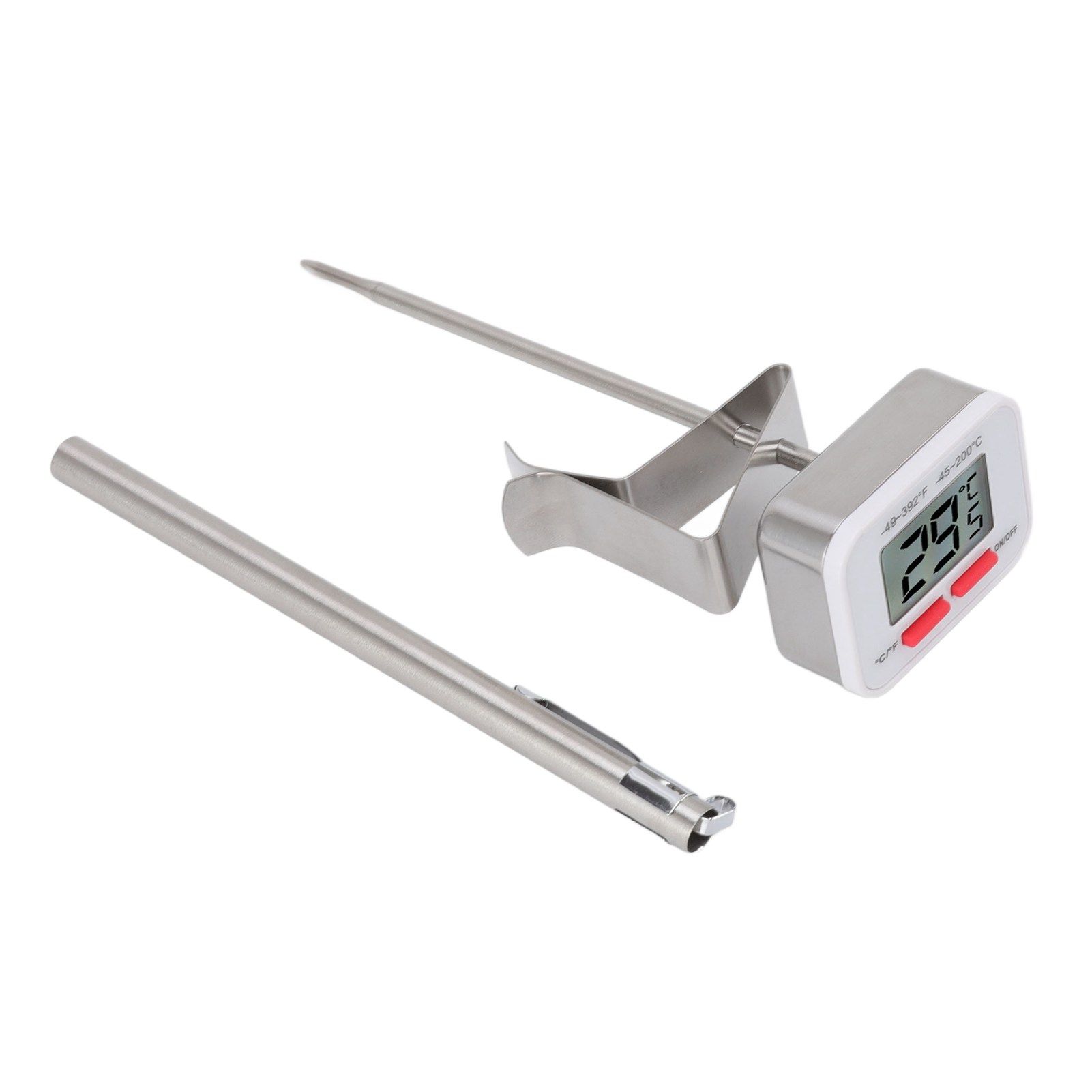 Food Thermometer Regulable Clip Large Display Screen Detachable Stainless view 6