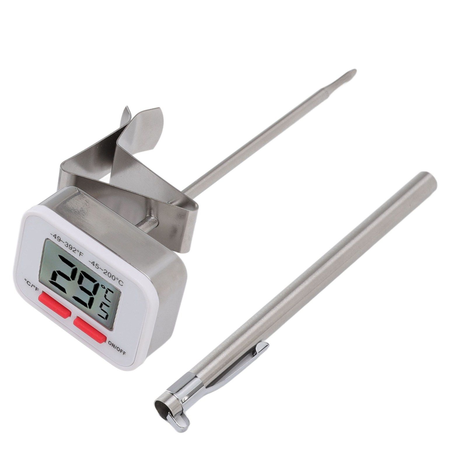 Food Thermometer Regulable Clip Large Display Screen Detachable Stainless view 8