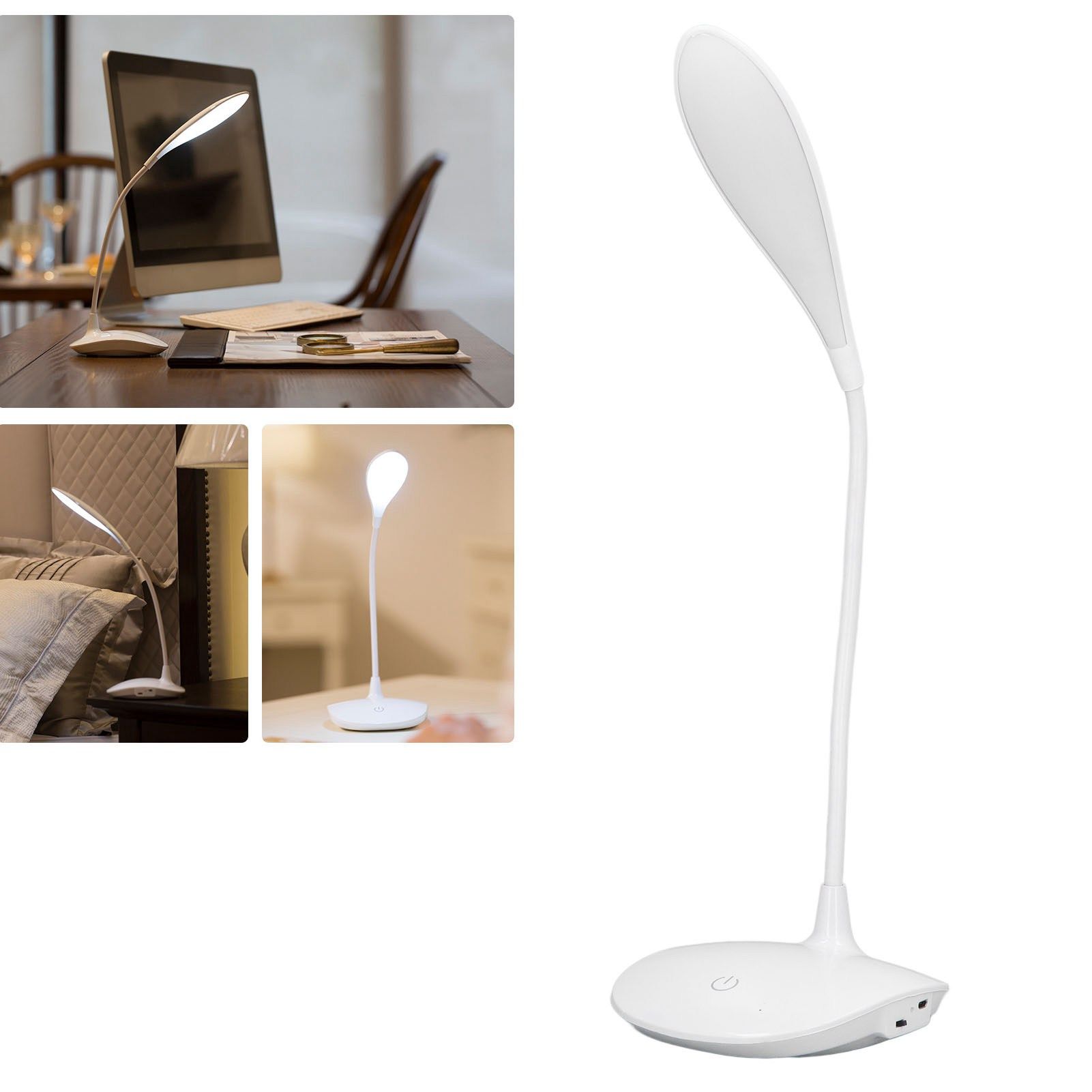LED Desk Lamp USB Charging Touch Control 3 Modes Gooseneck Table Light for view 11