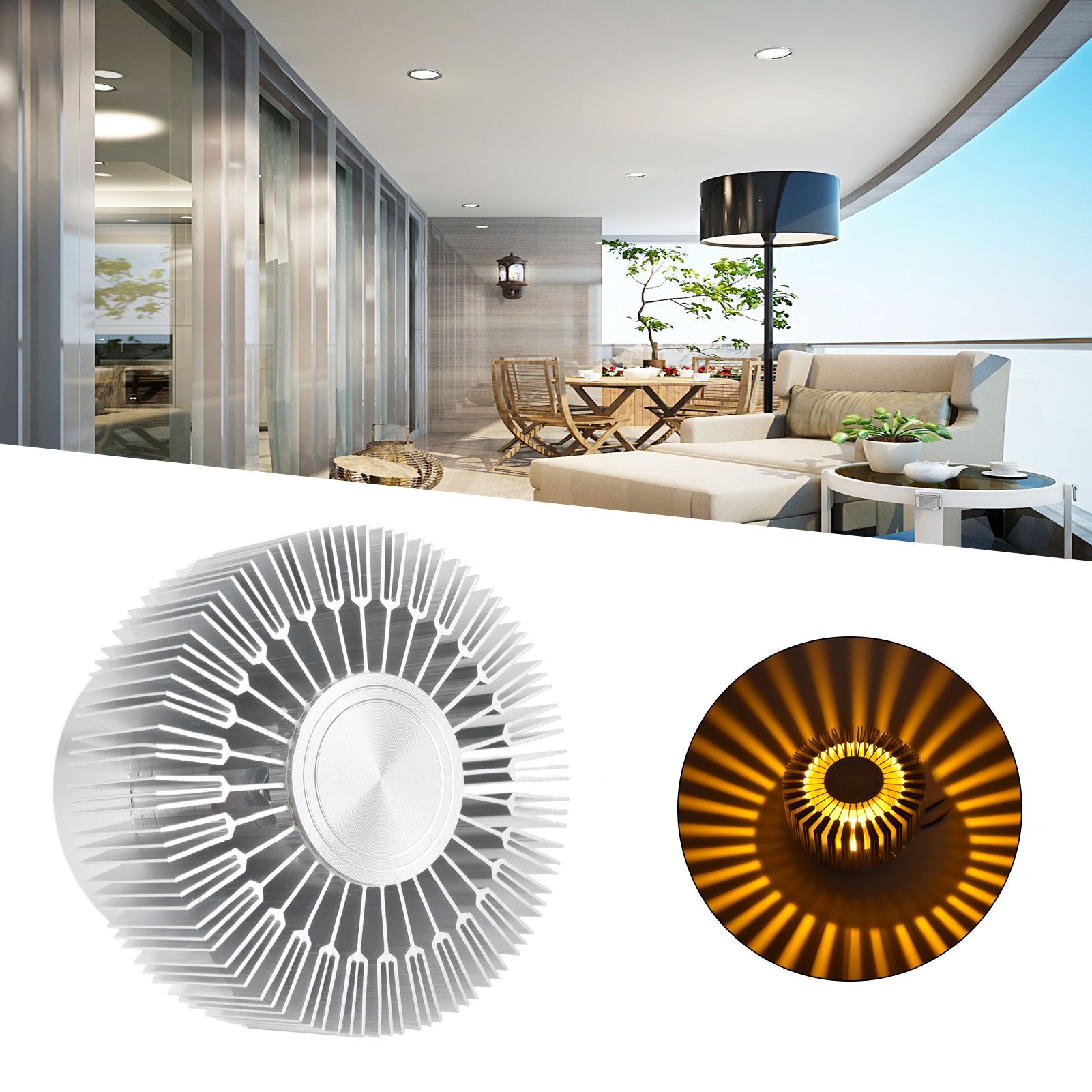 Ceiling Light 3W LED Sun Shaped Ceiling Astigmatism Light Bar Corridor Porch view 12
