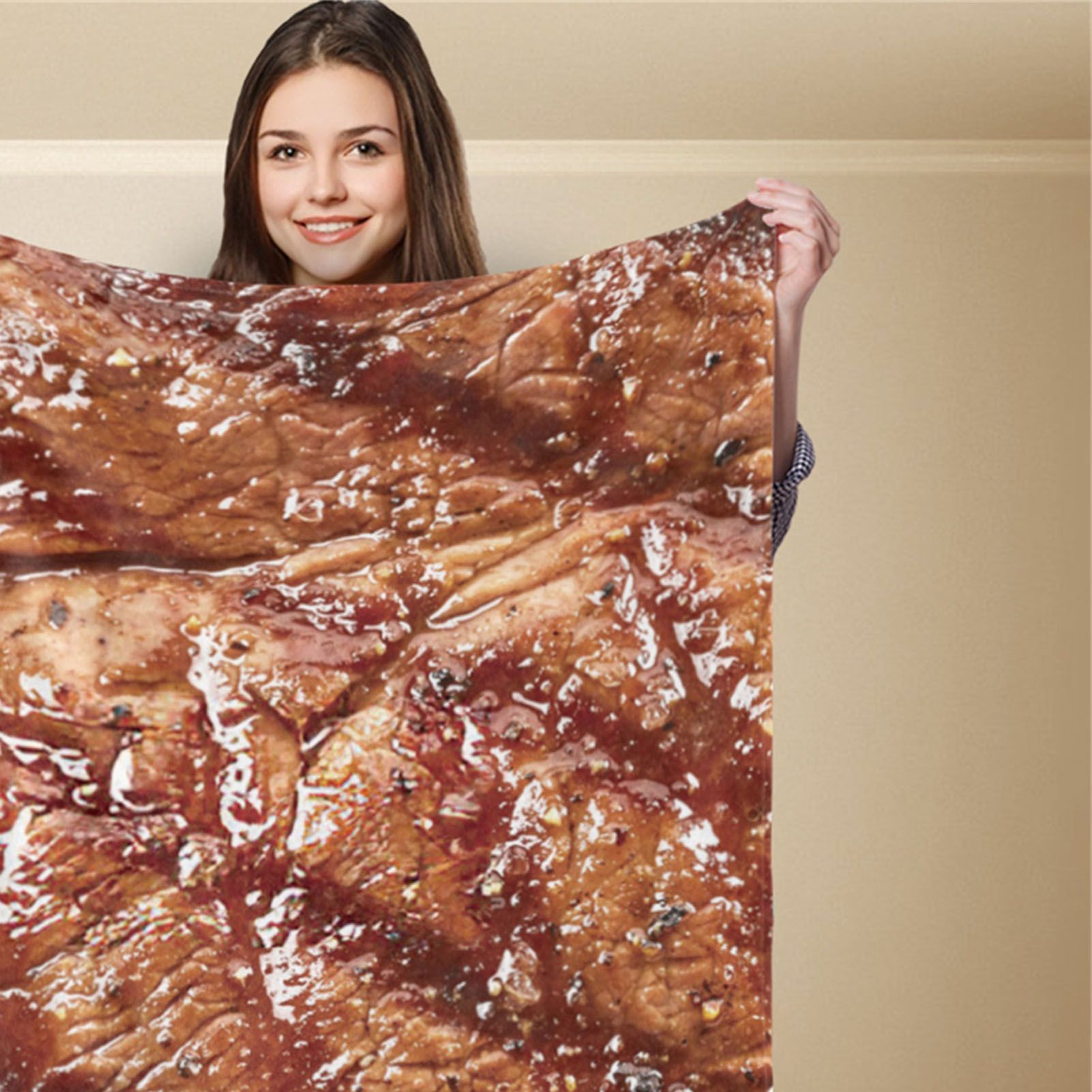 Throw Blanket Clear Food Photo Printed Soft Polyester Skin Friendly Funny for view 3