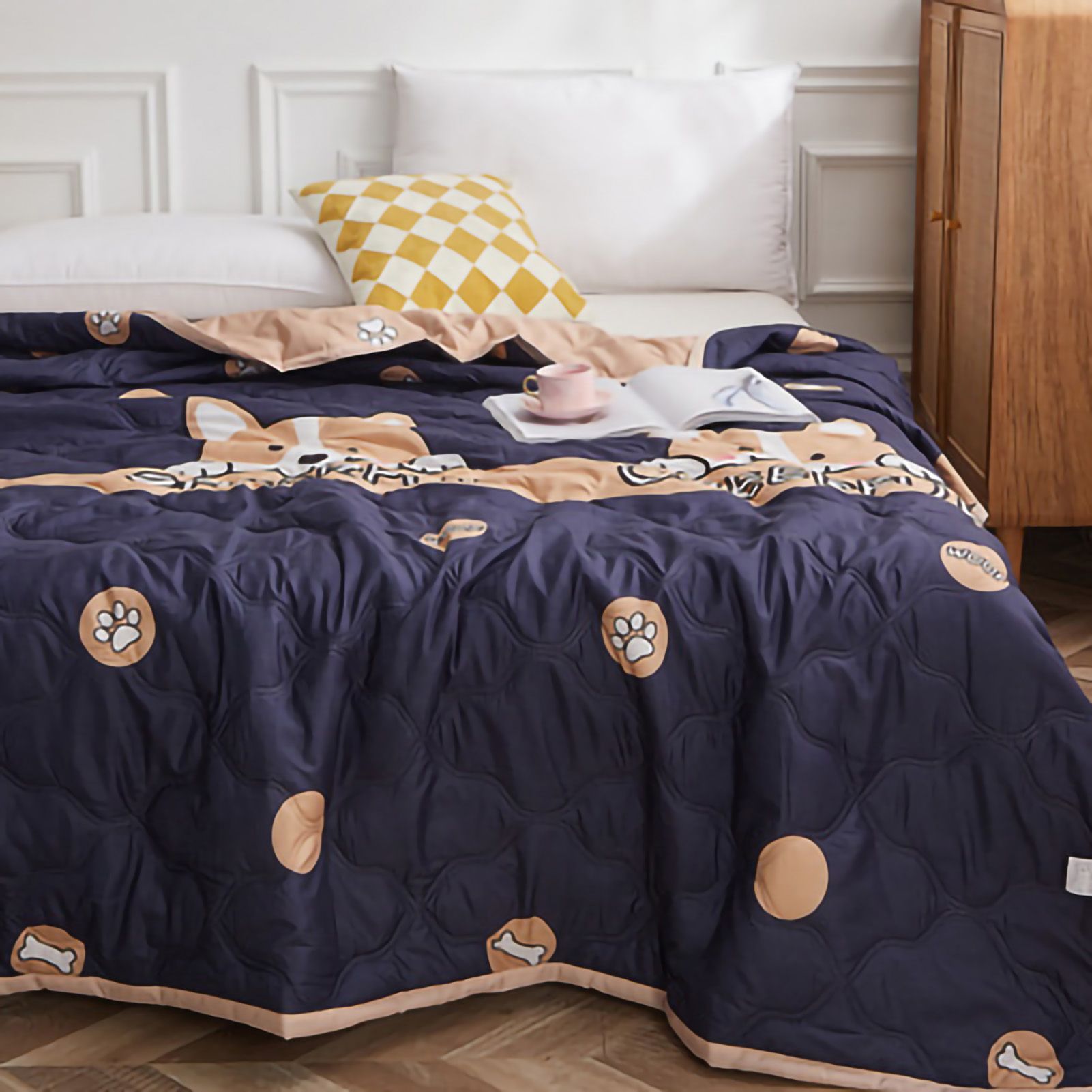 Summer Air Conditioner Quilt Machine Washable Soft Breathable Portable Air view 5