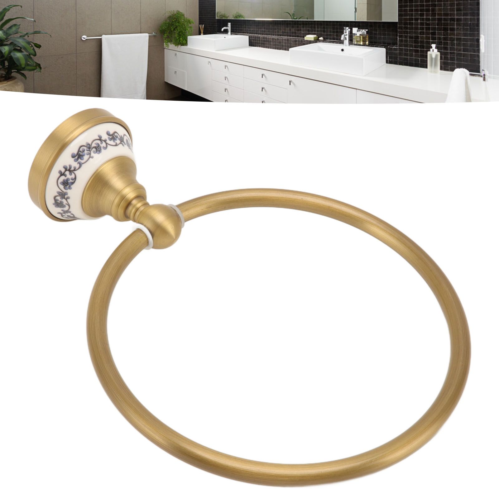 Towel Ring Antique Brass Finish Wall Mounted Bathroom Hand Towel Holder with view 11
