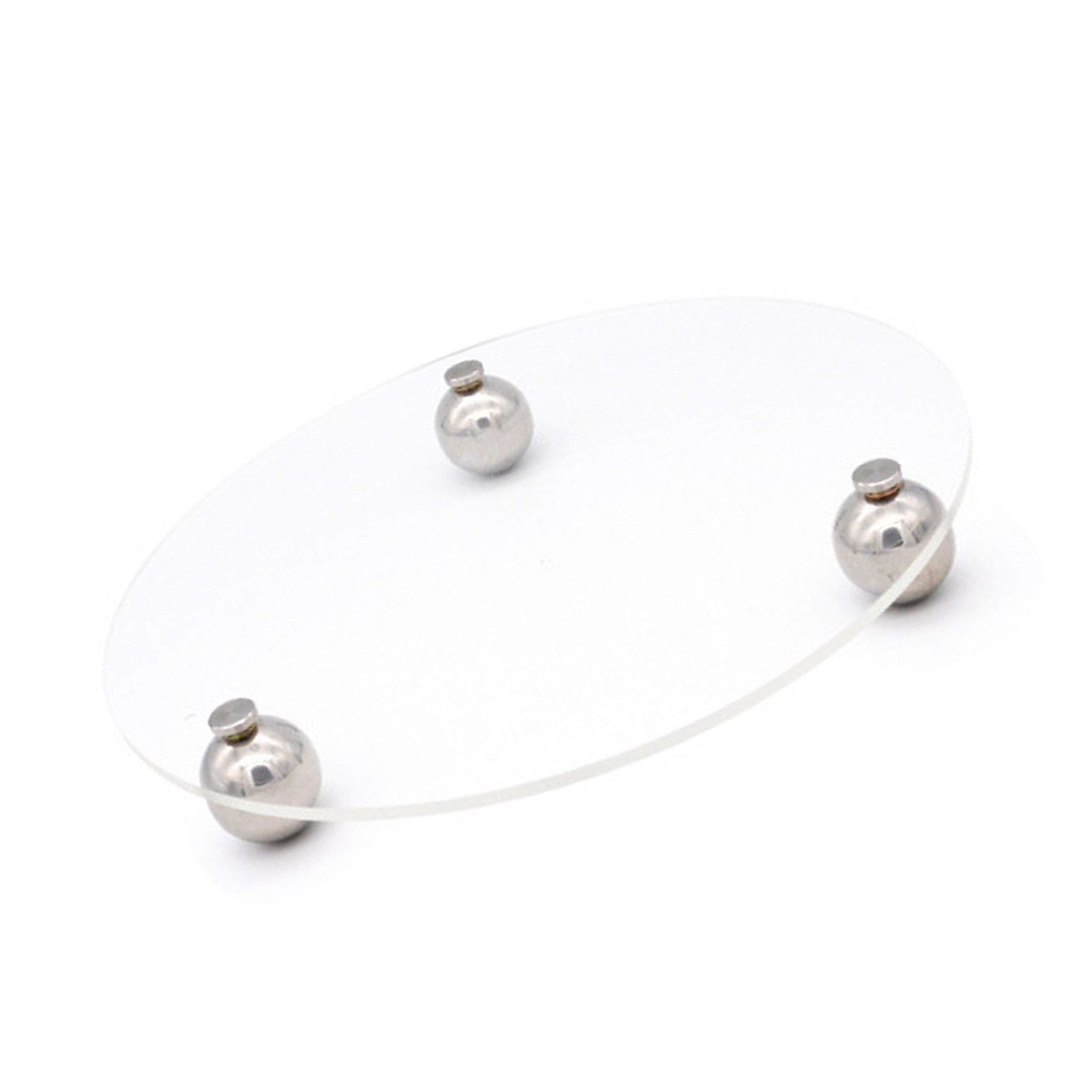 Acrylic Storage Tray Clear Transparent Stainless Steel Round Feet Minimalist view 3